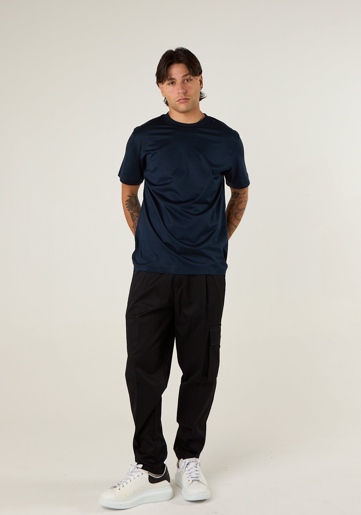 T-shirt basic in filo di scozia