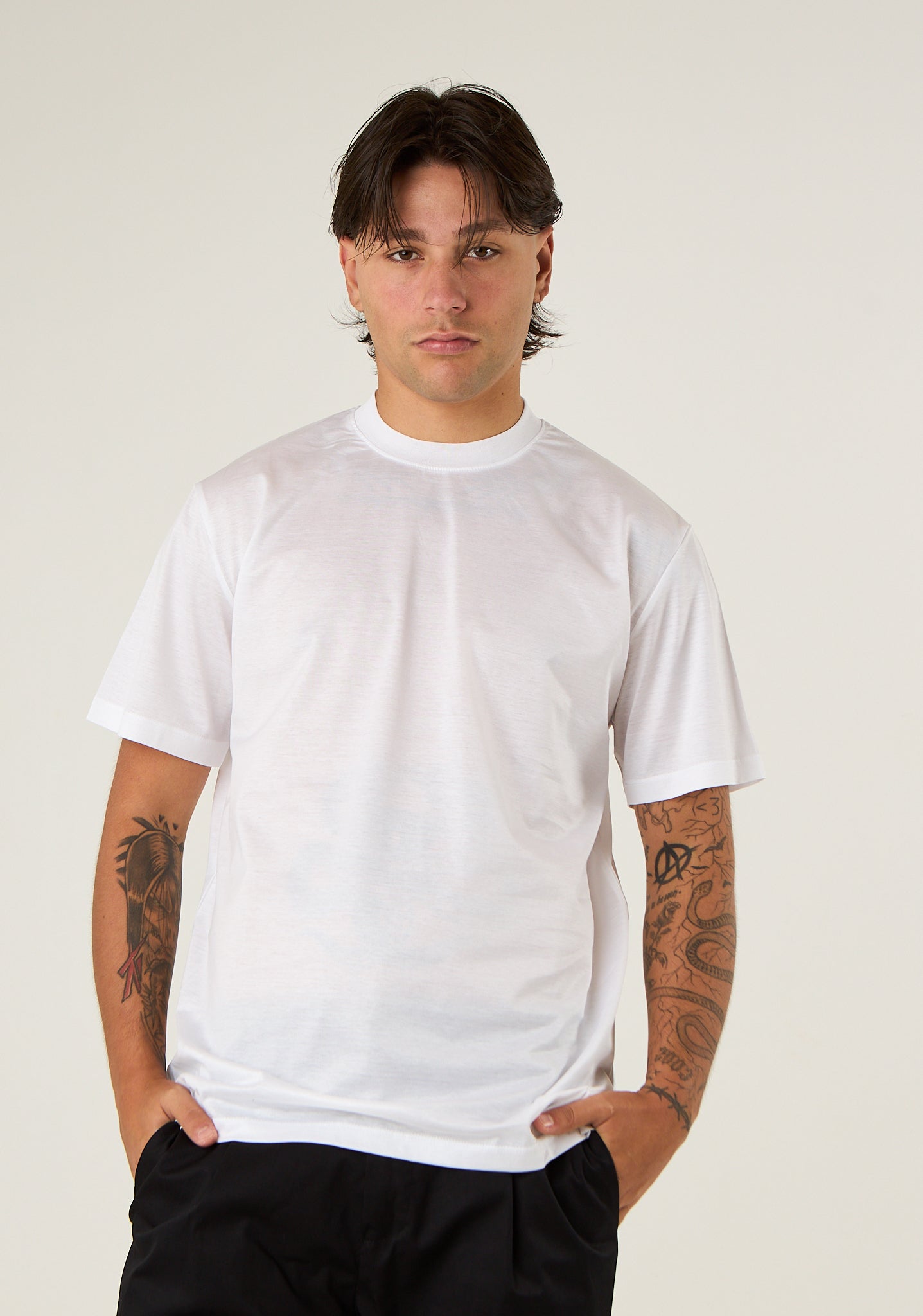 T-shirt basic in filo di scozia