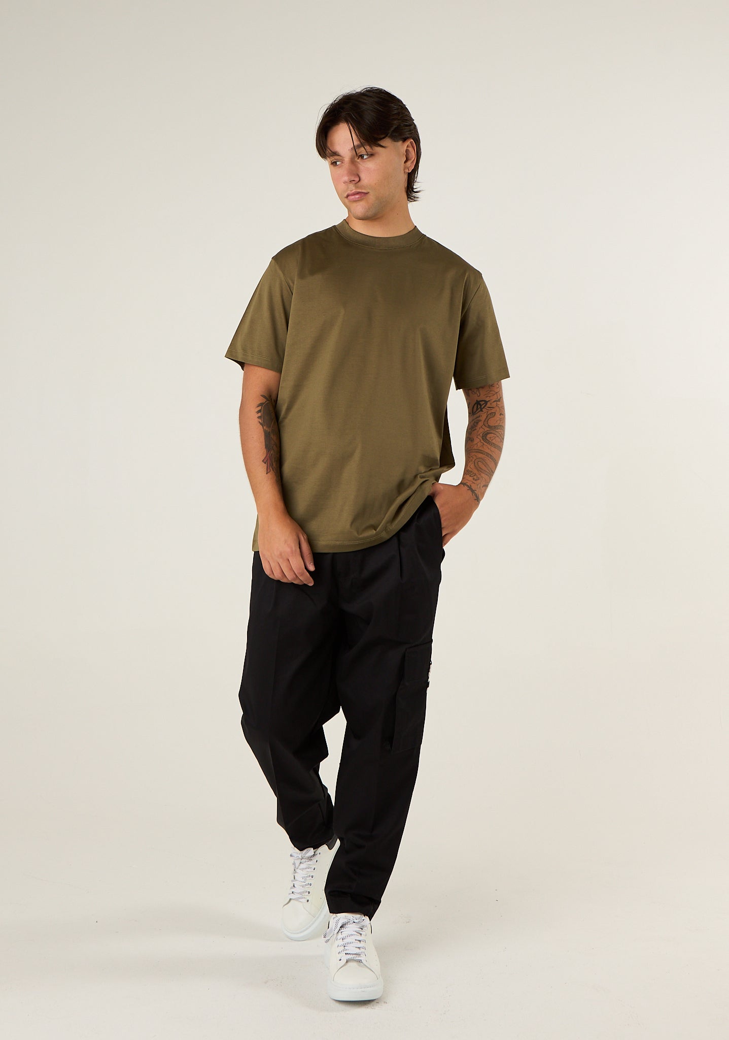 T-shirt basic in filo di scozia