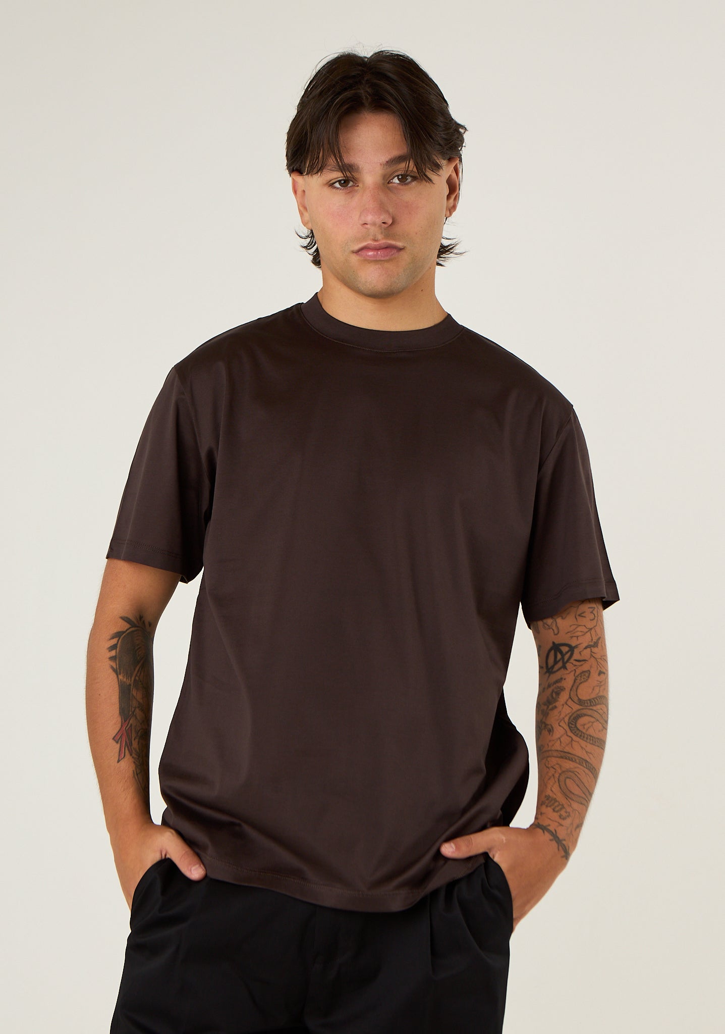 T-shirt basic in filo di scozia