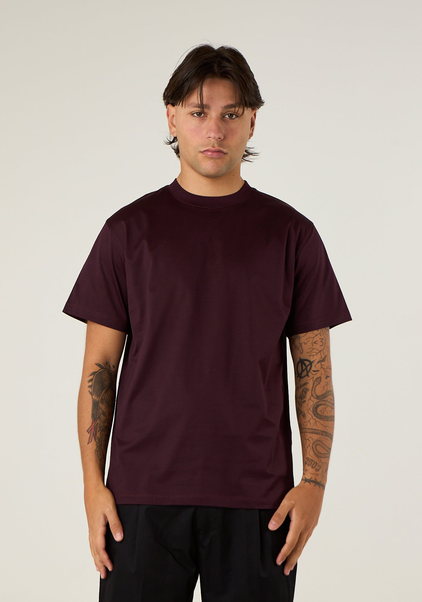 T-shirt basic in filo di scozia