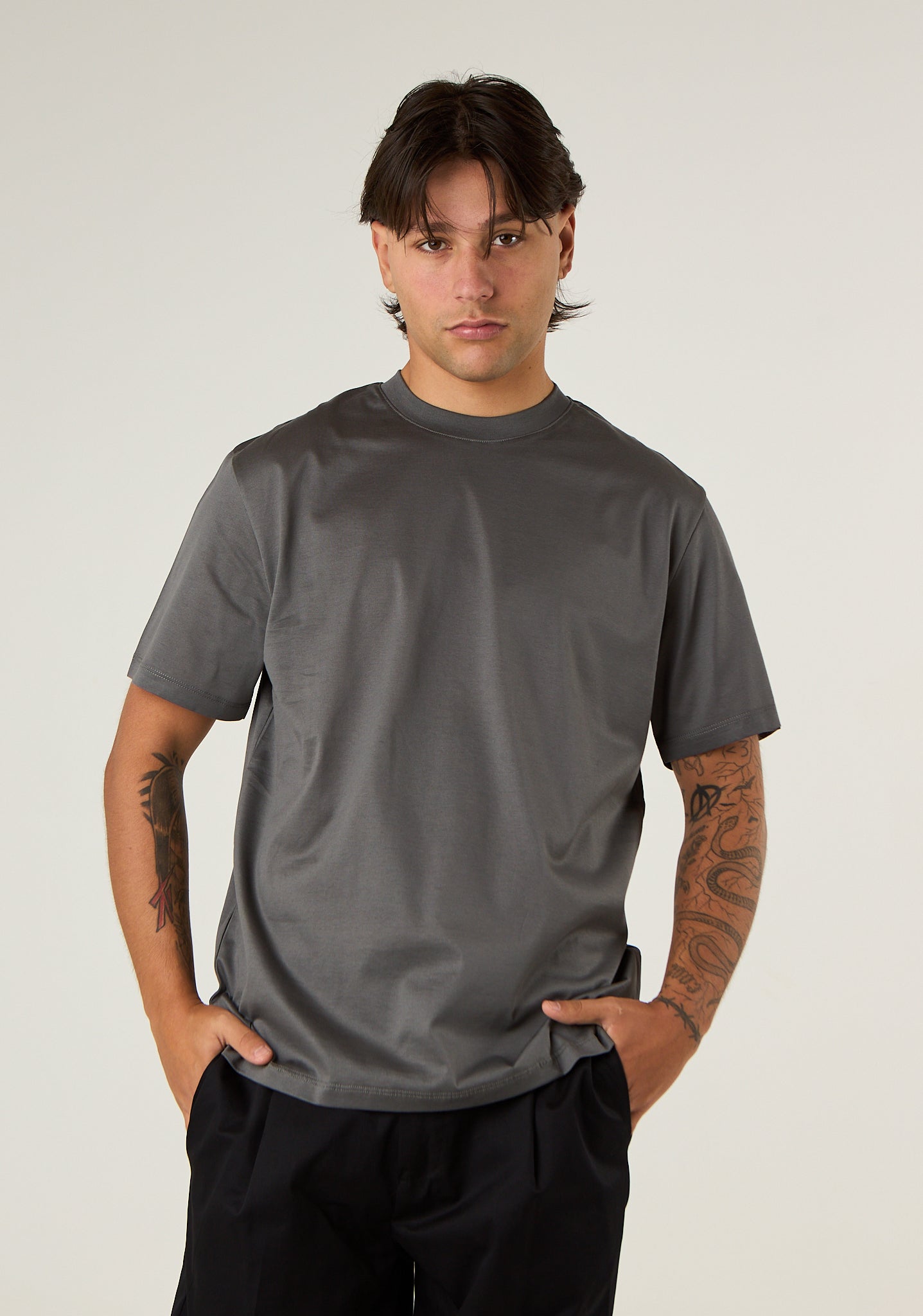T-shirt basic in filo di scozia