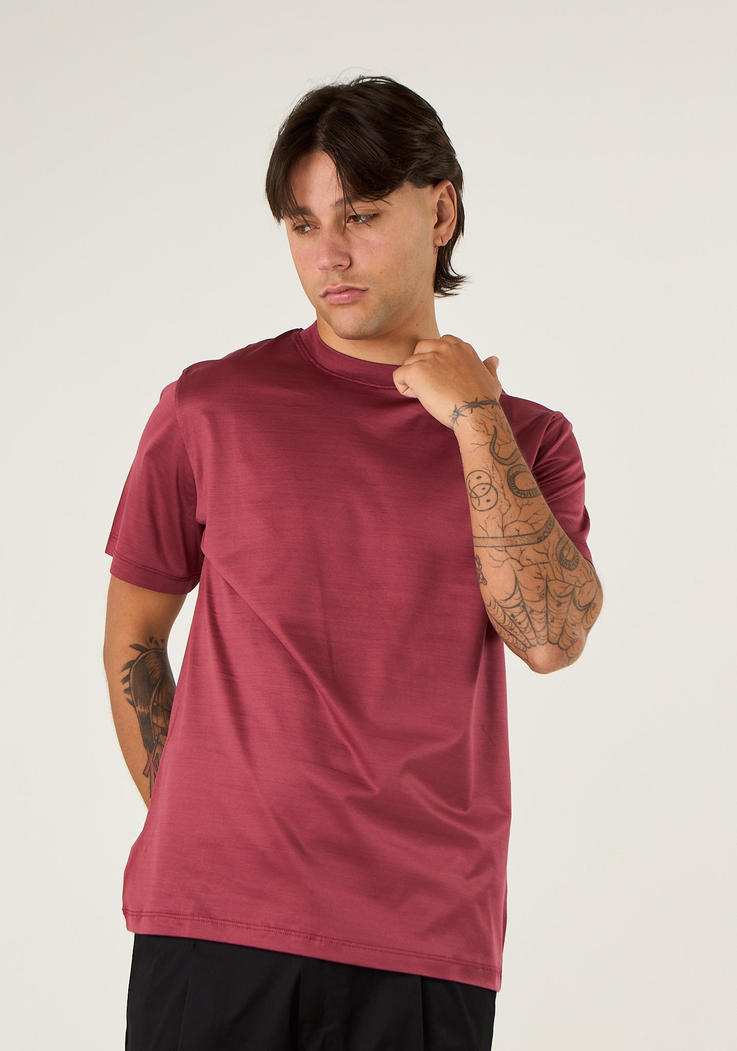 T-shirt basic in filo di scozia