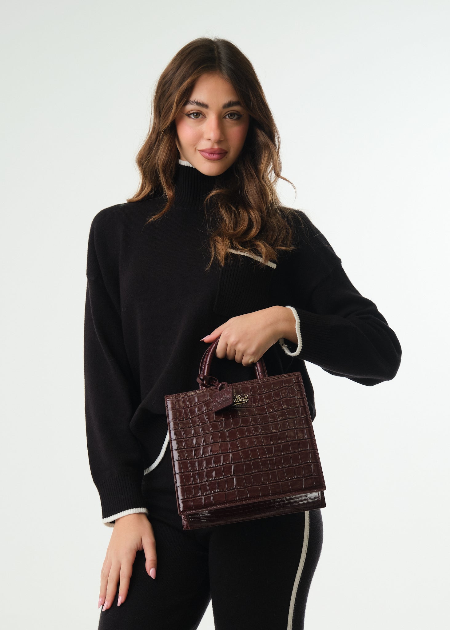 Borsa Shop Bag Midi Printed Croco Leather