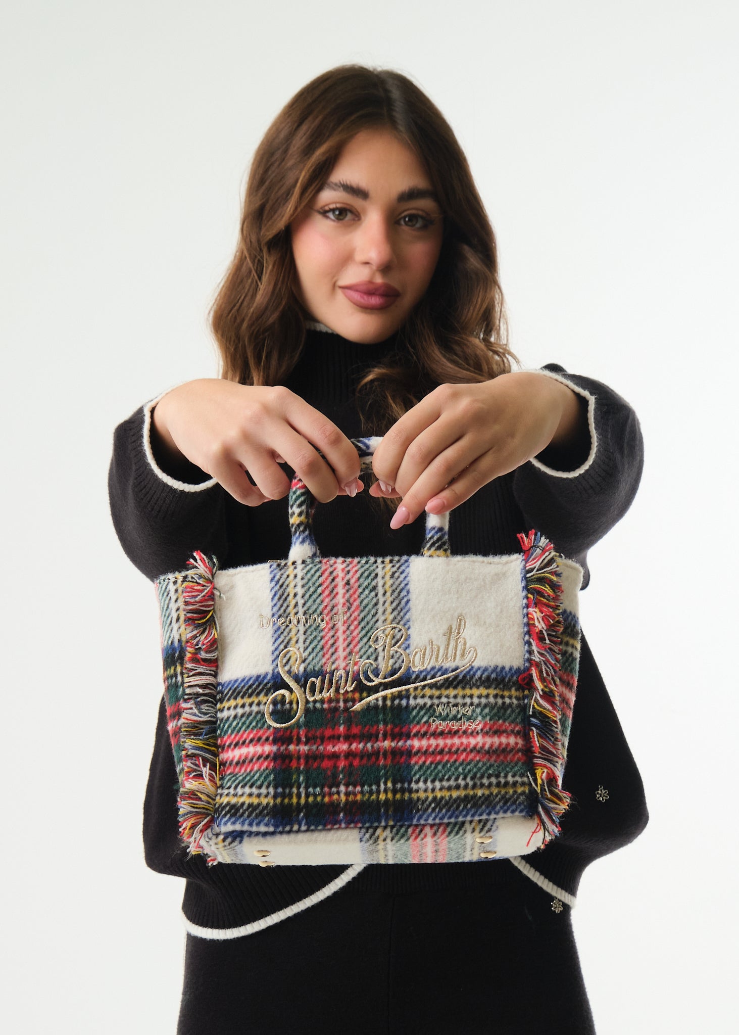 Borsa Vanity Mini Wool Tartan