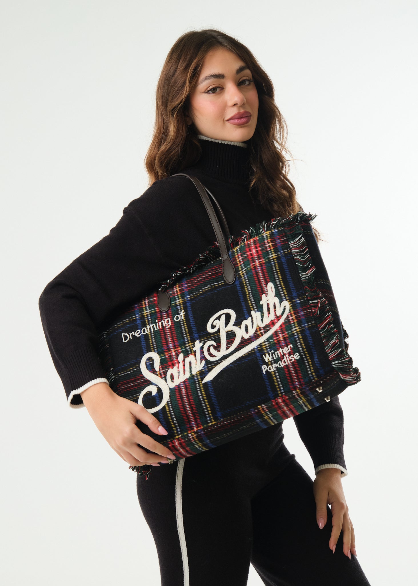 Borsa Vanity Tartan Blue Navy