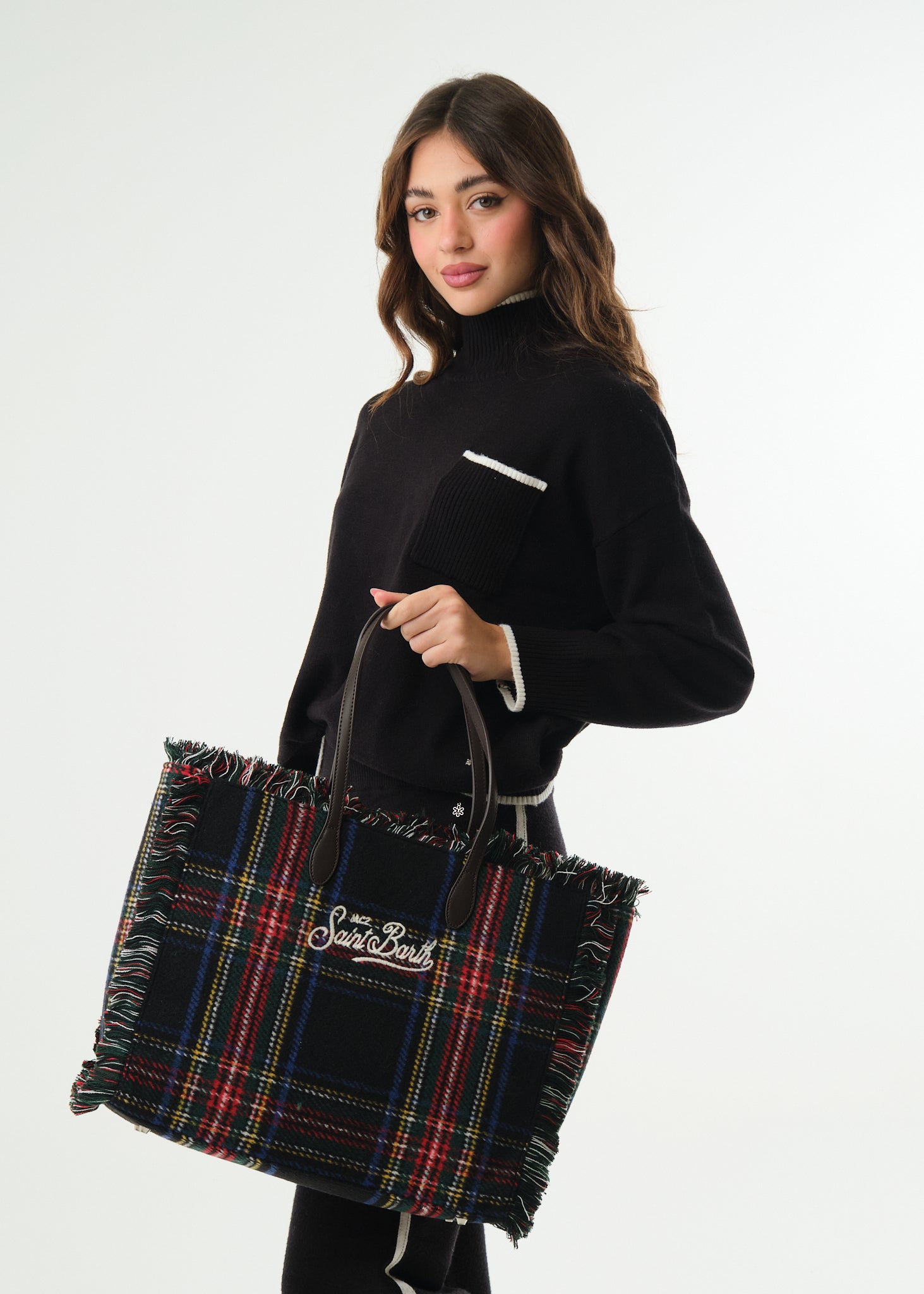 Borsa Vanity Tartan Blue Navy