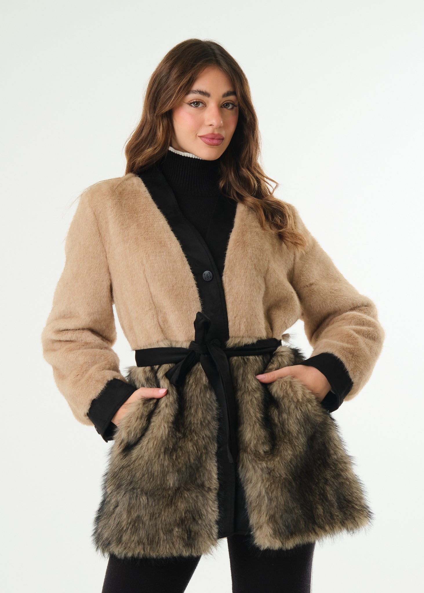 Ecofur a taglio cardigan