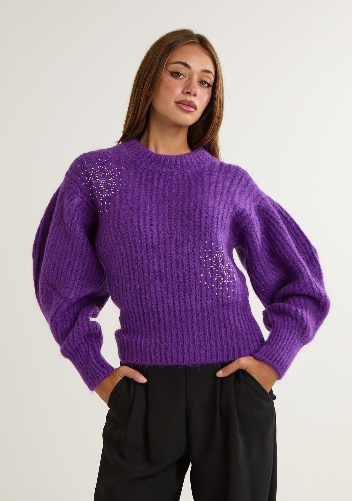 Pullover con applicazioni a pioggia