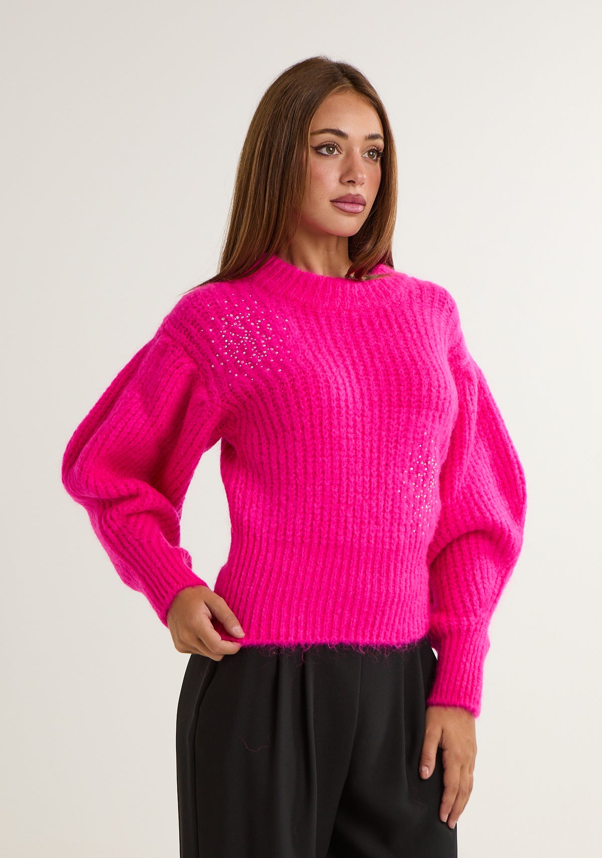Pullover con applicazioni a pioggia