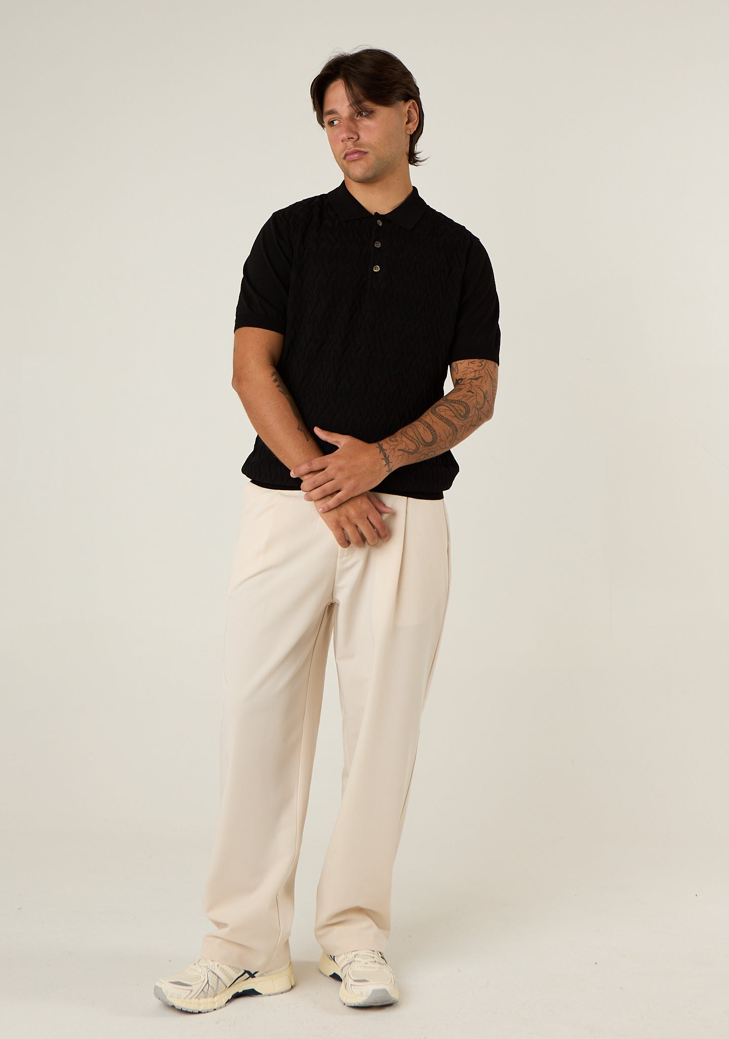 Polo in maglia lavorata