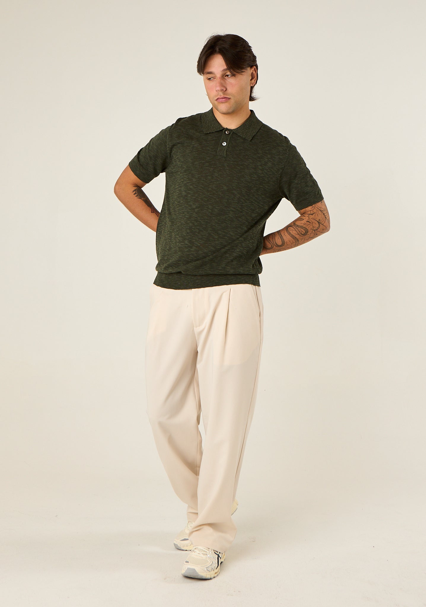 Polo in maglia screziata