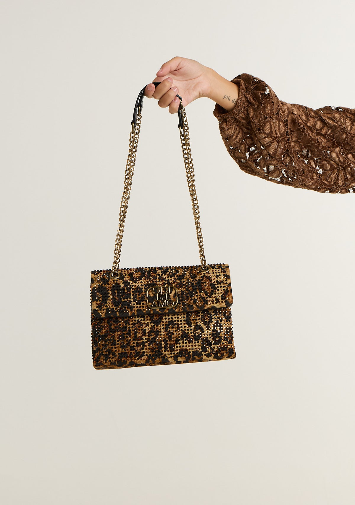 Borsa a spalla con strass