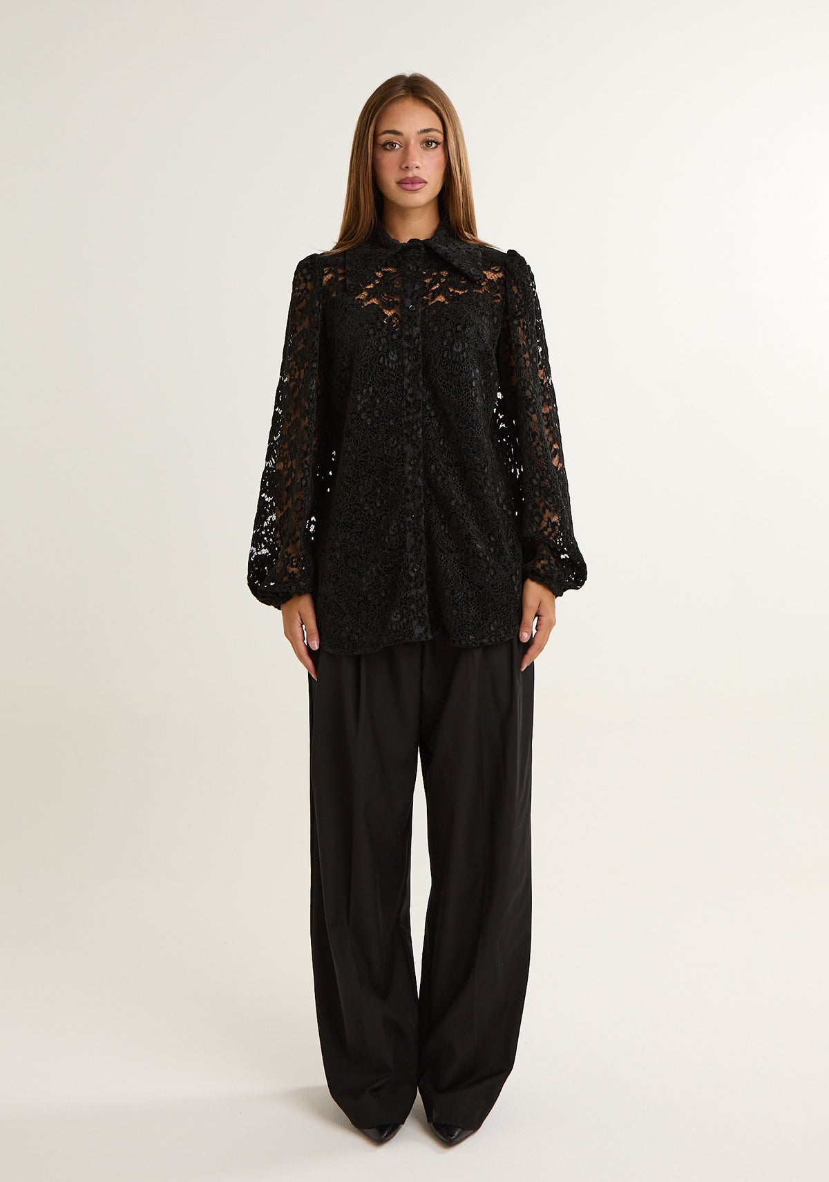 Camicia in pizzo di velluto