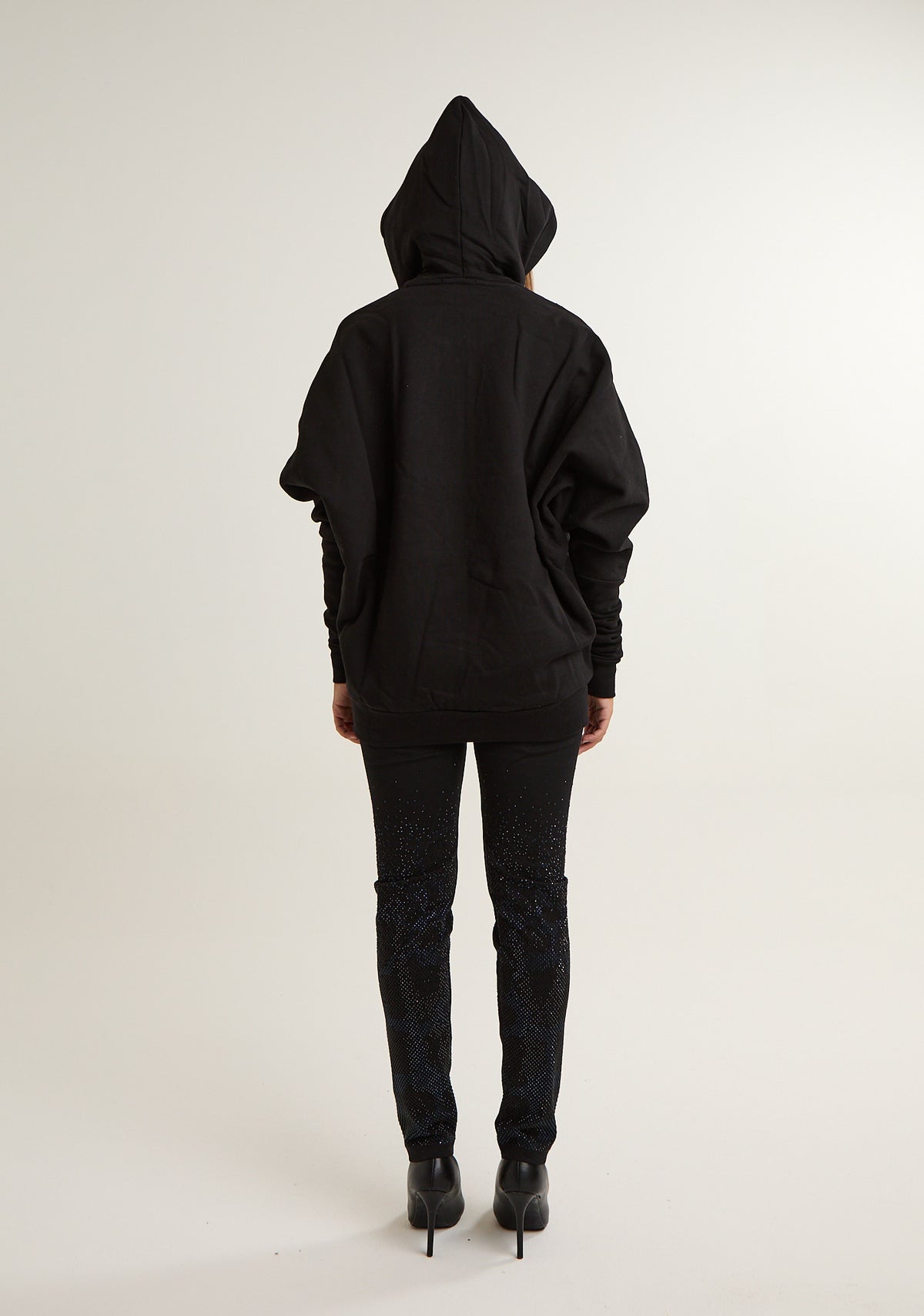 Felpa fullzip con strass frontali
