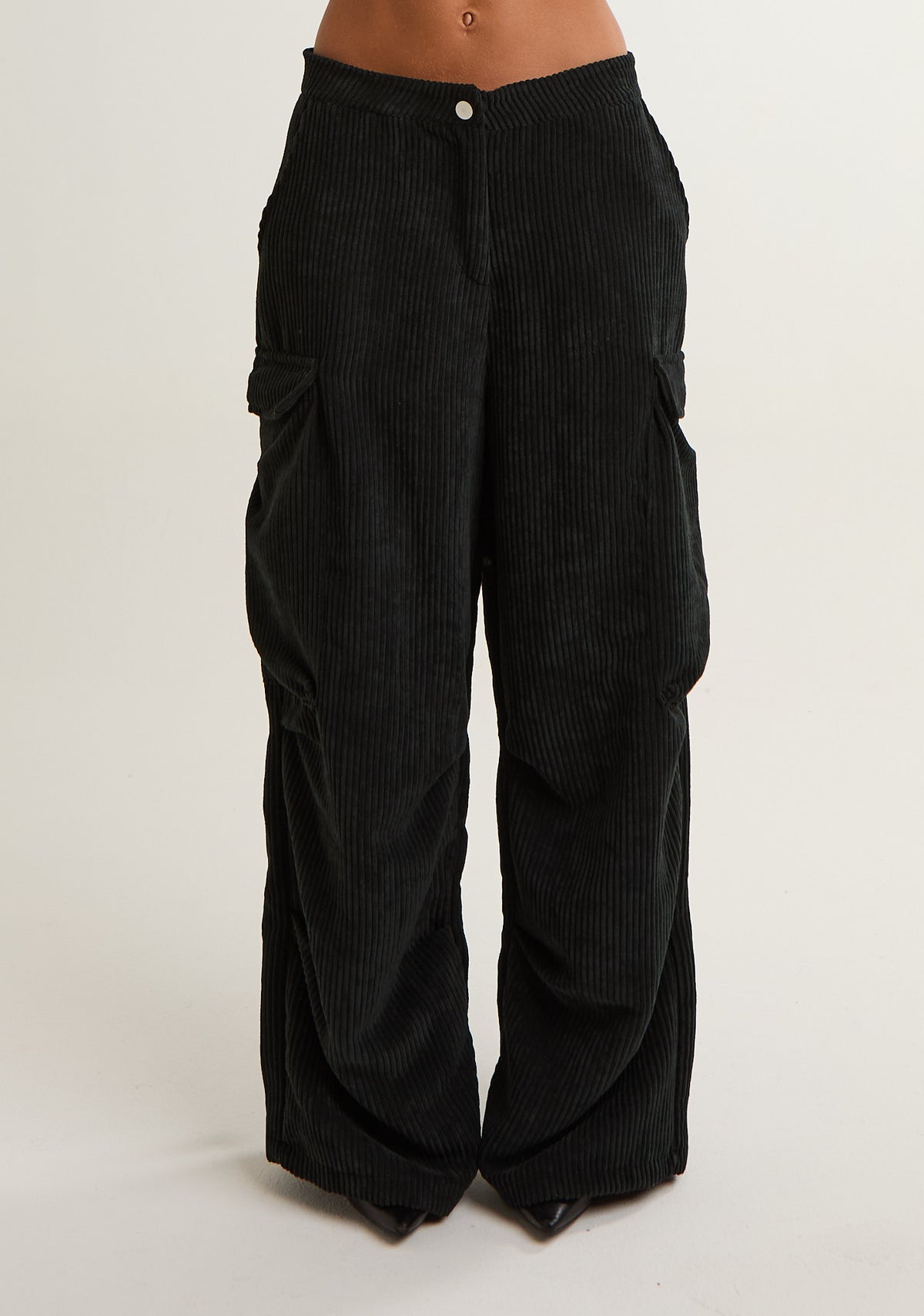 Pantalone arricciato in velluto