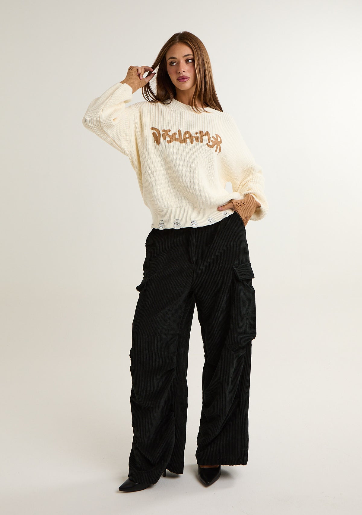 Pantalone arricciato in velluto