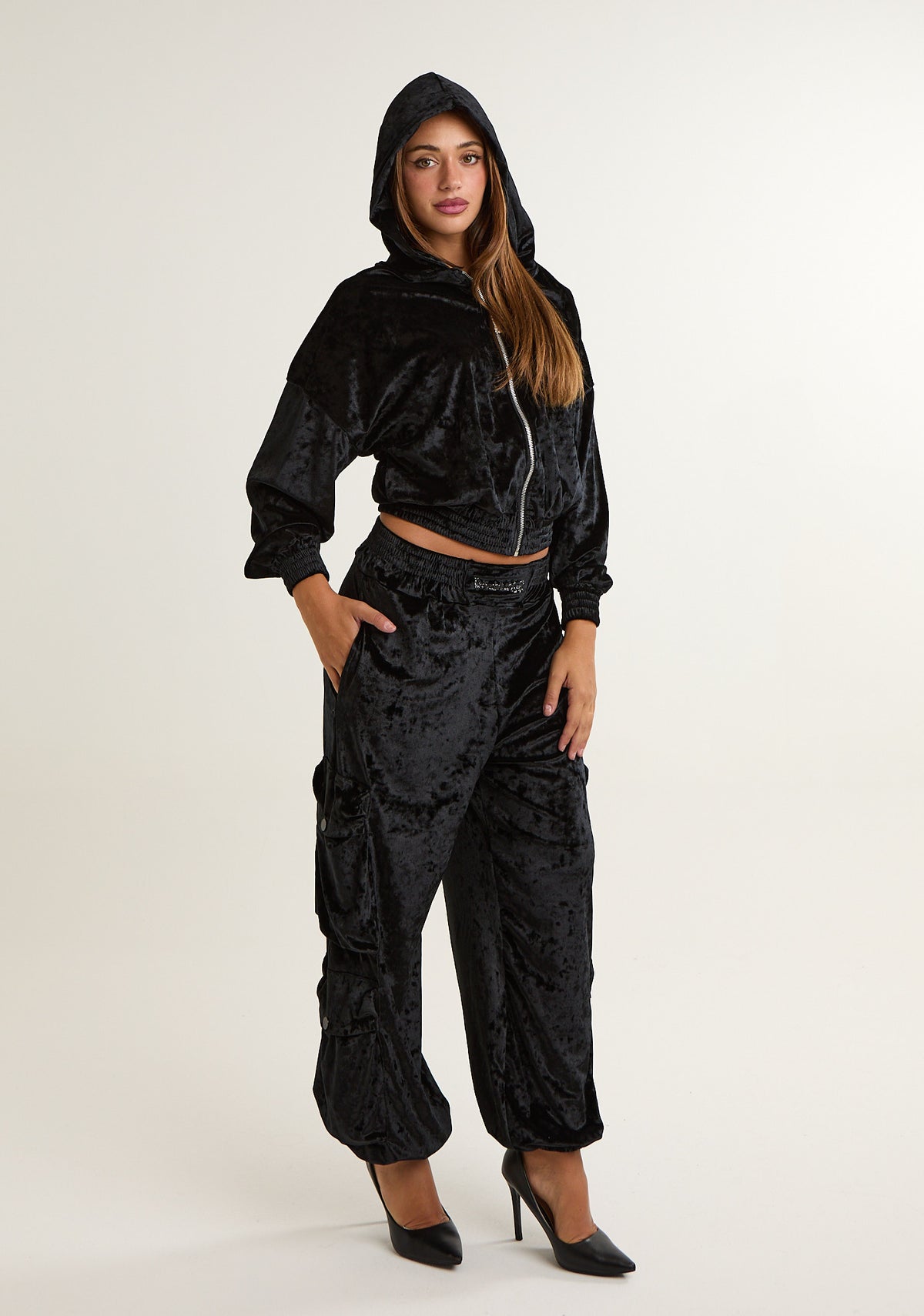 Pantalone cargo in ciniglia