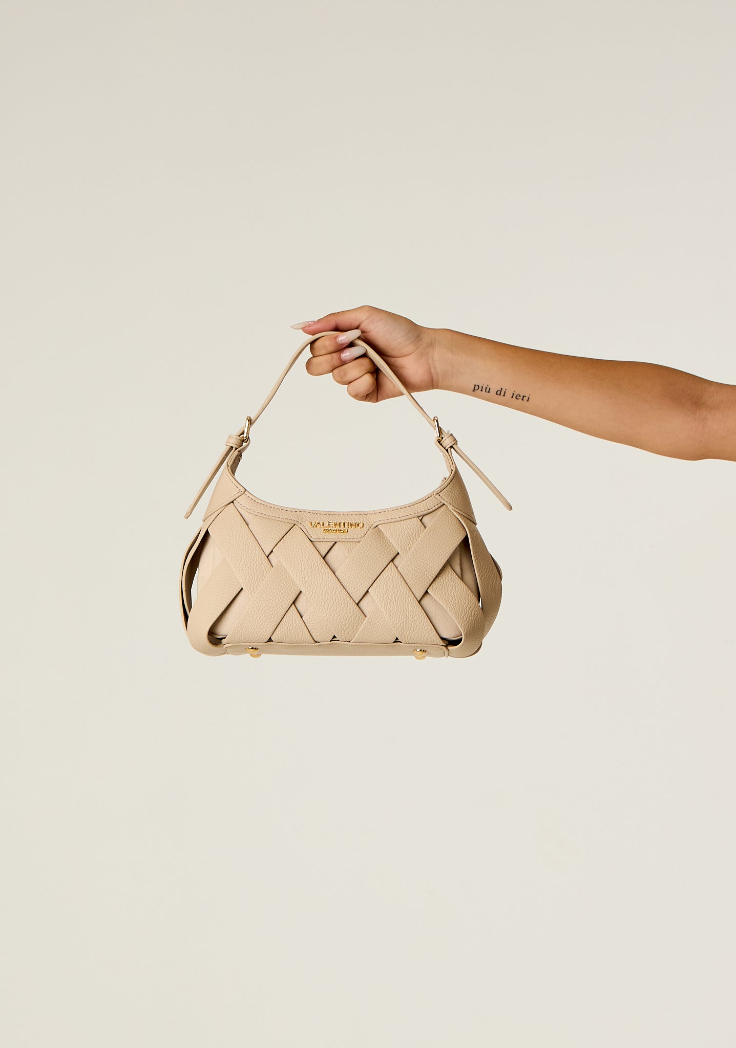Borsa baguette intrecciata