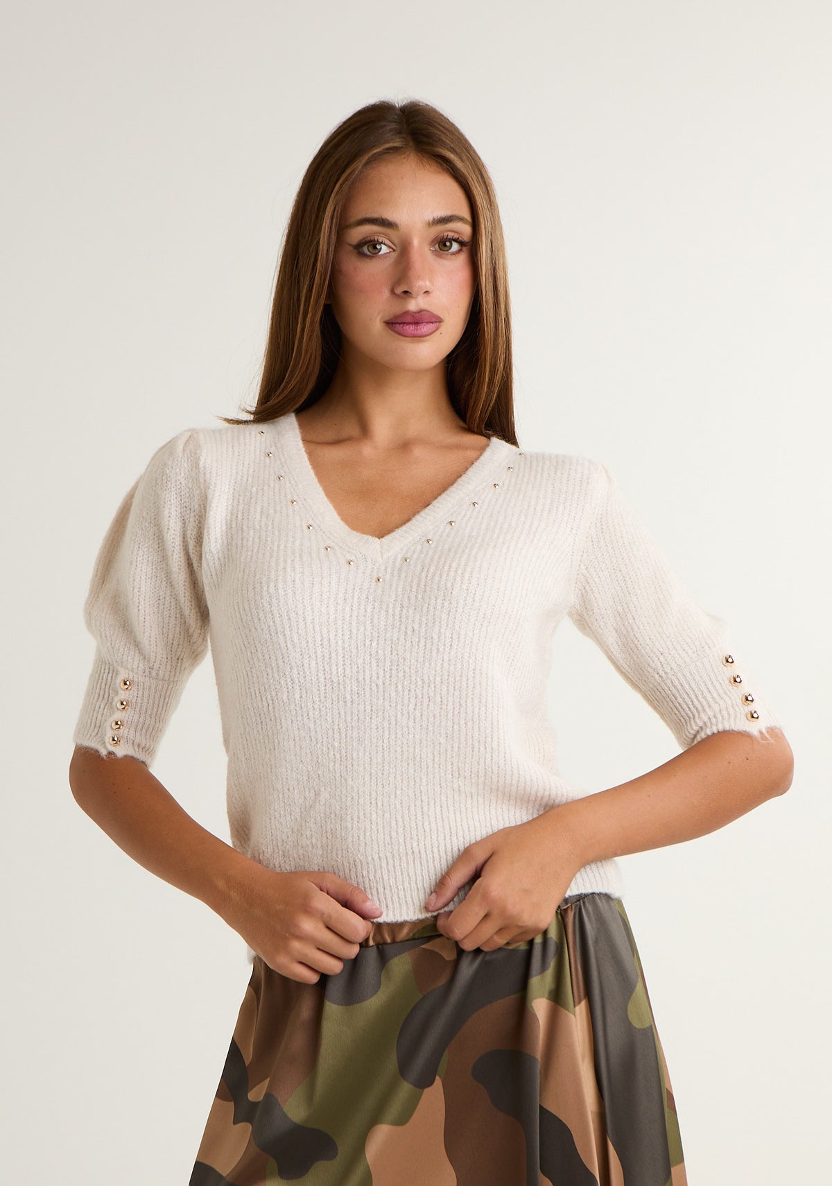 Maglione a mezza manica