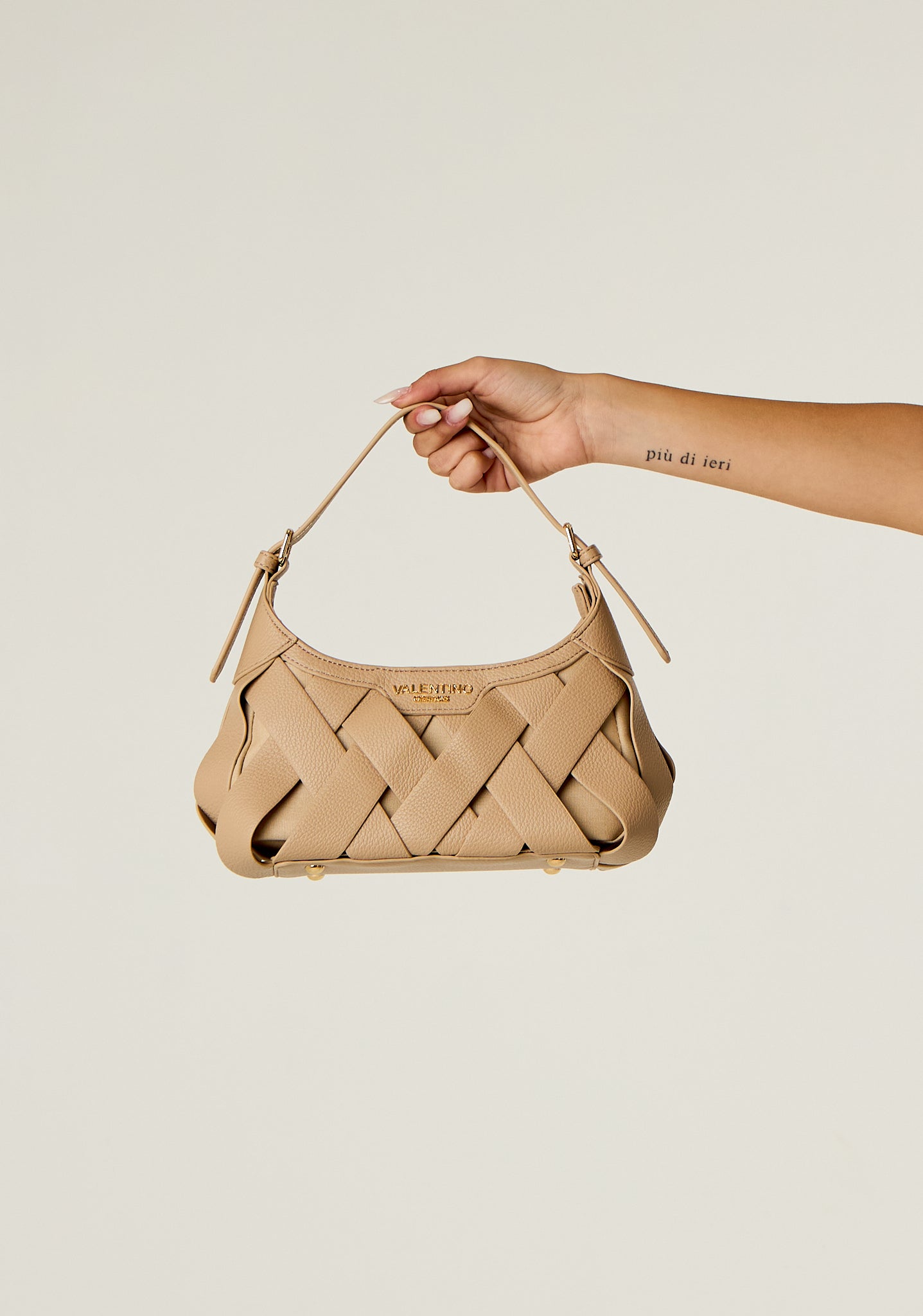 Borsa baguette intrecciata