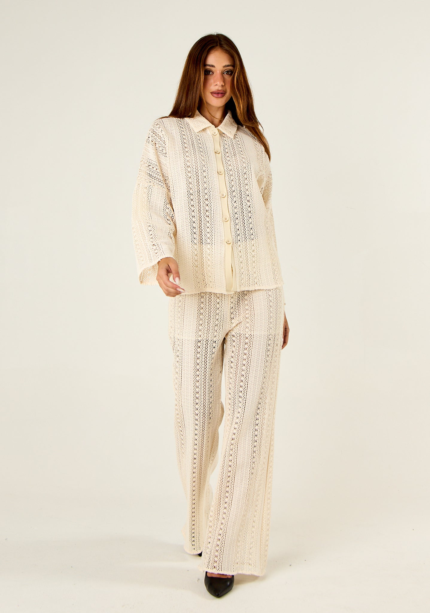 Pantalone palazzo traforato