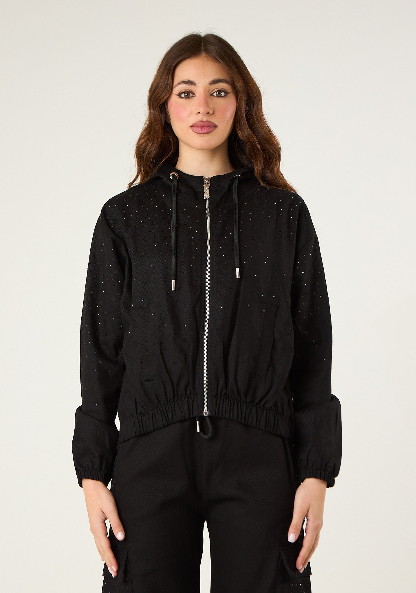 Felpa fullzip in gabardina