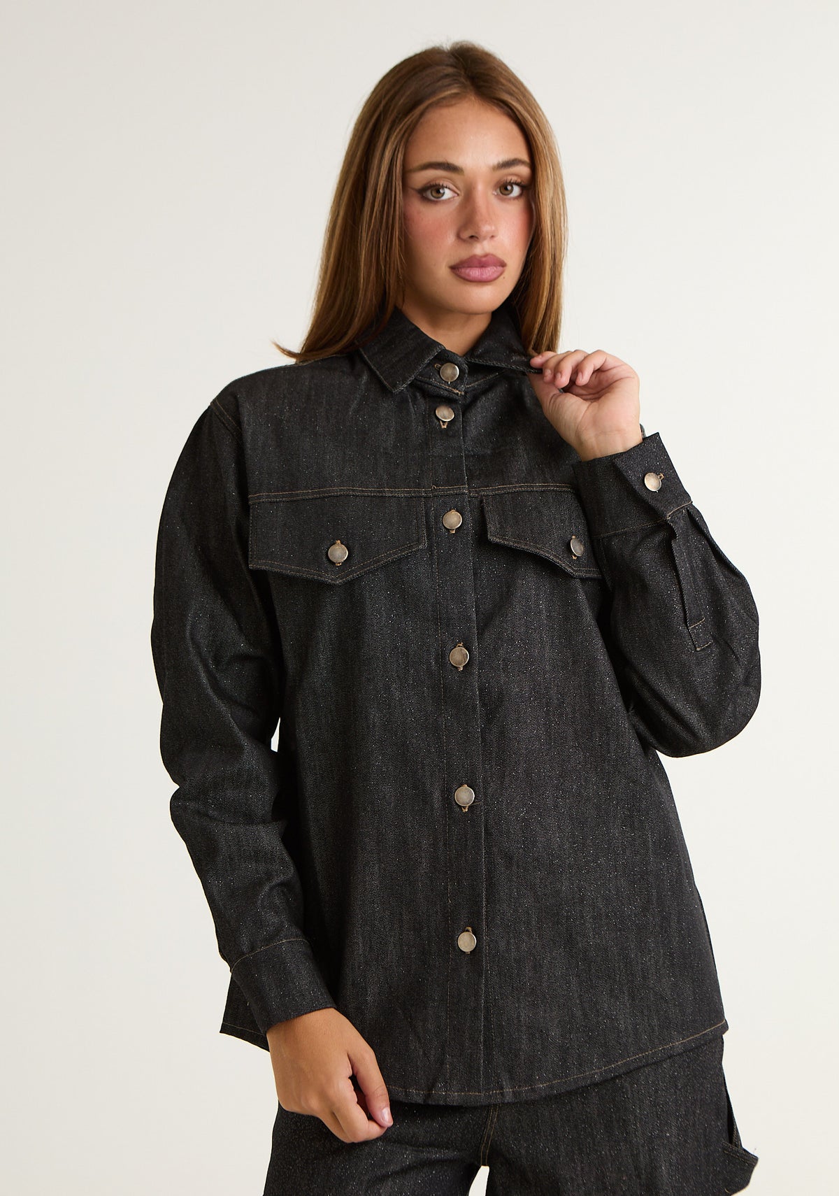 Giubbino denim lurex