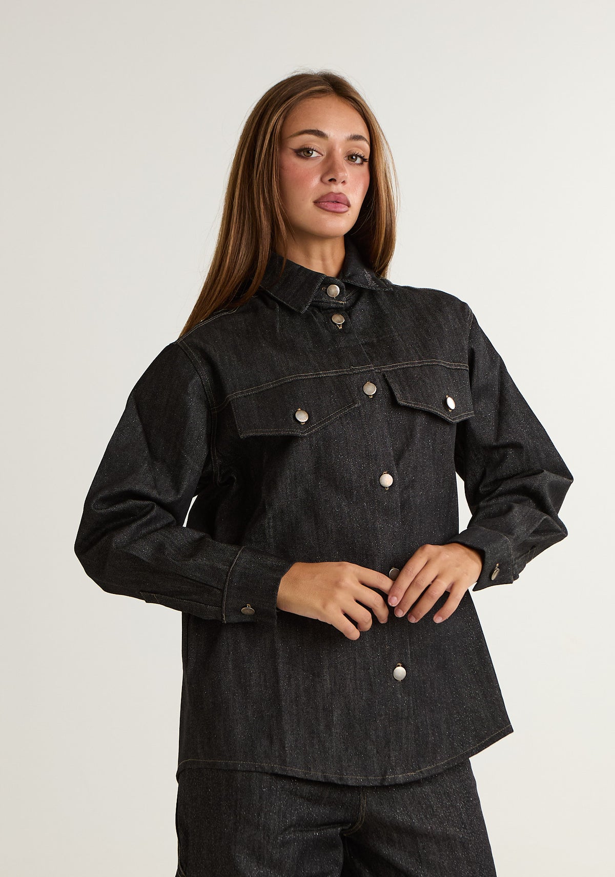Giubbino denim lurex