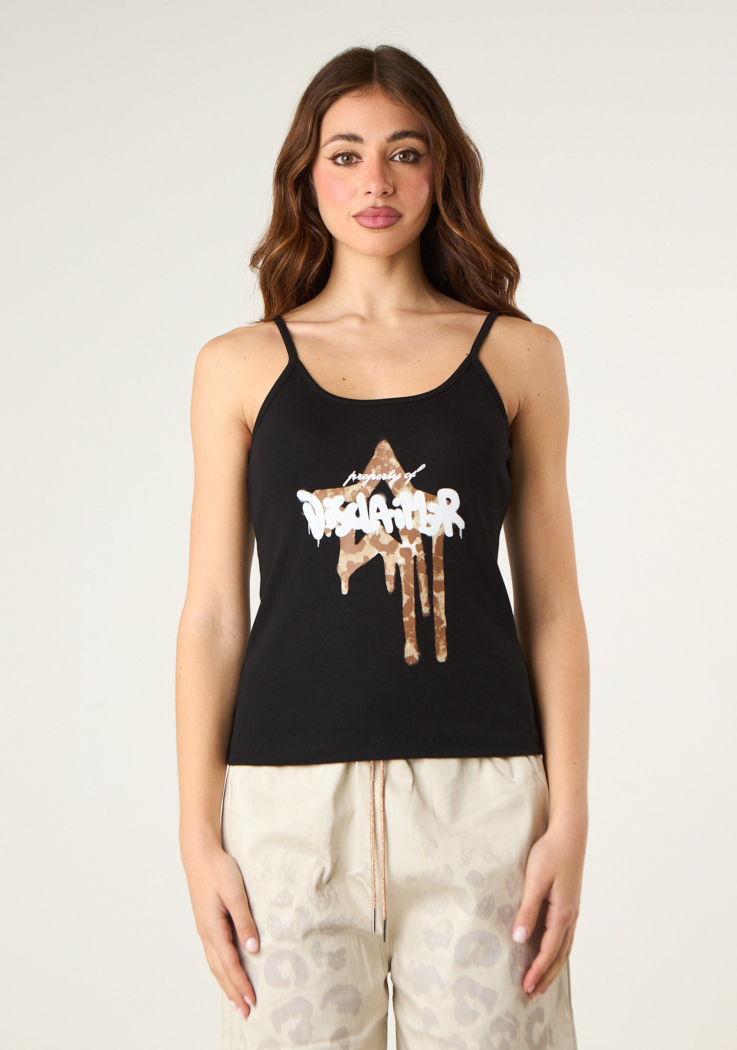 Canotta a costine con stampa