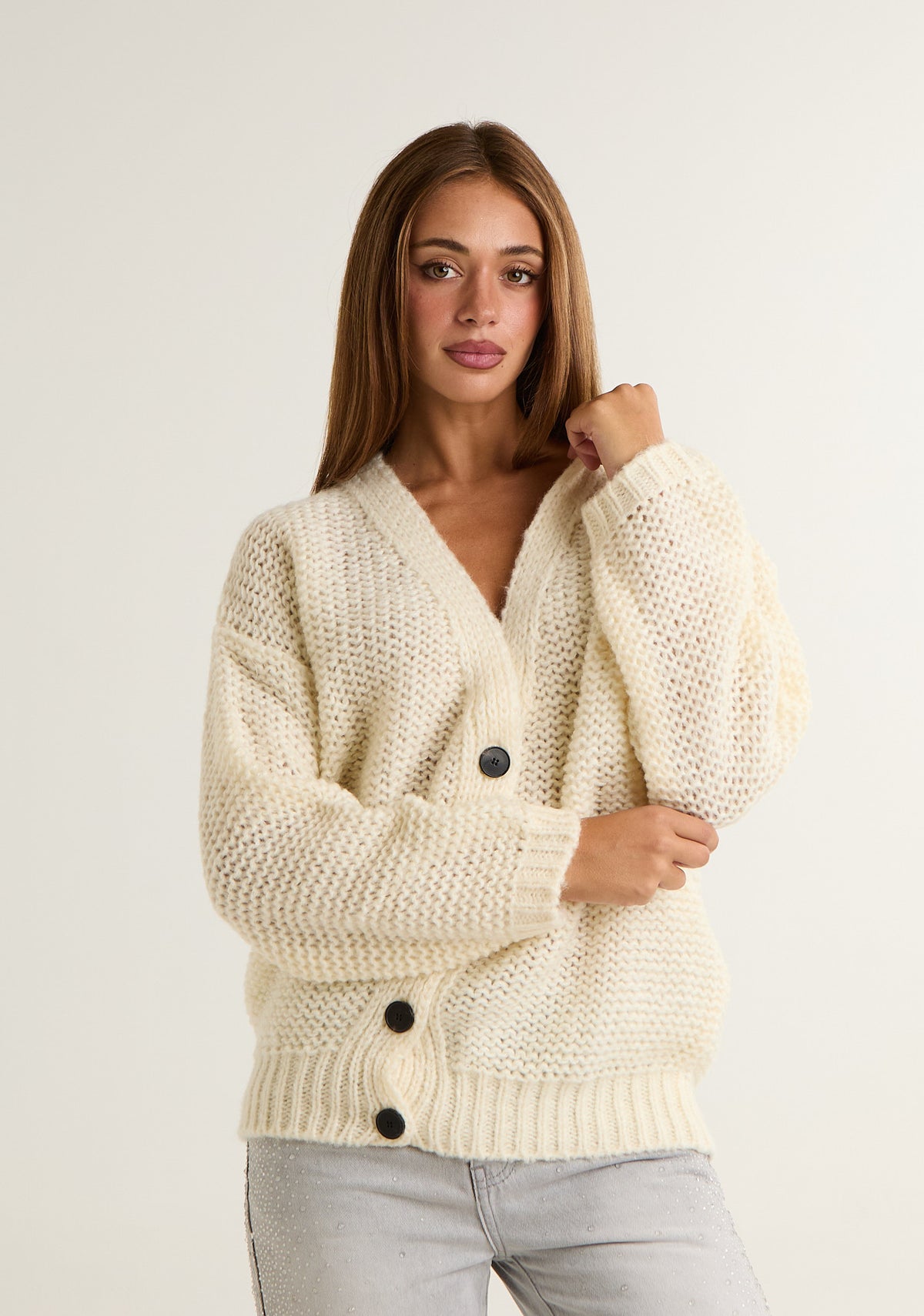 Cardigan in maglia spessa