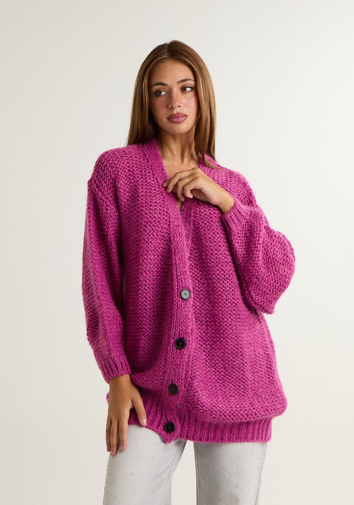 Cardigan in maglia spessa