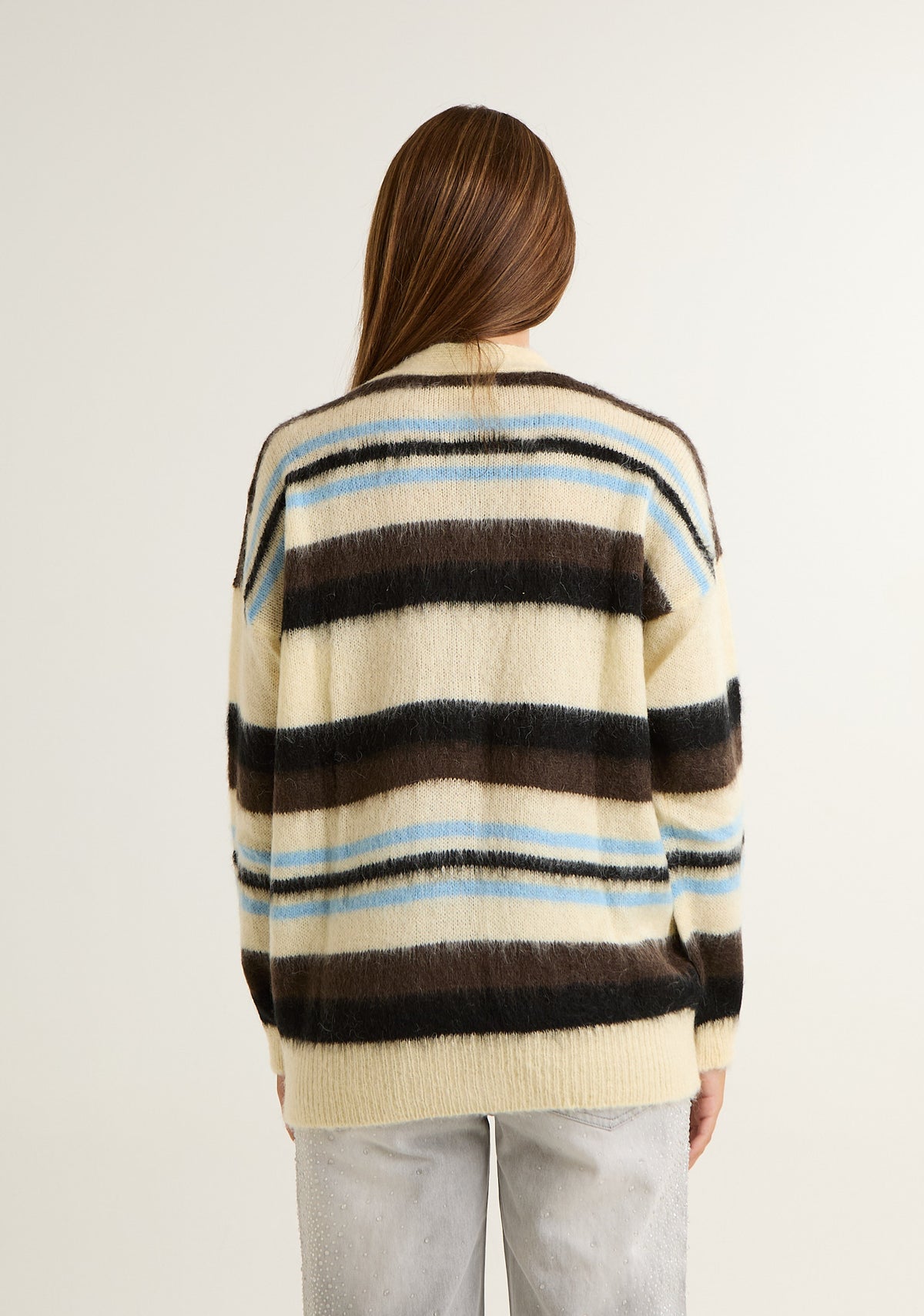 Cardigan comodo a righe