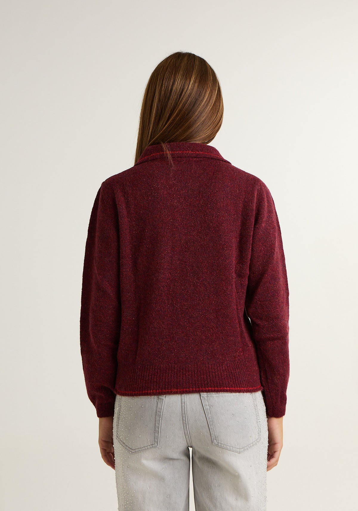 Maglia lurex con colletto