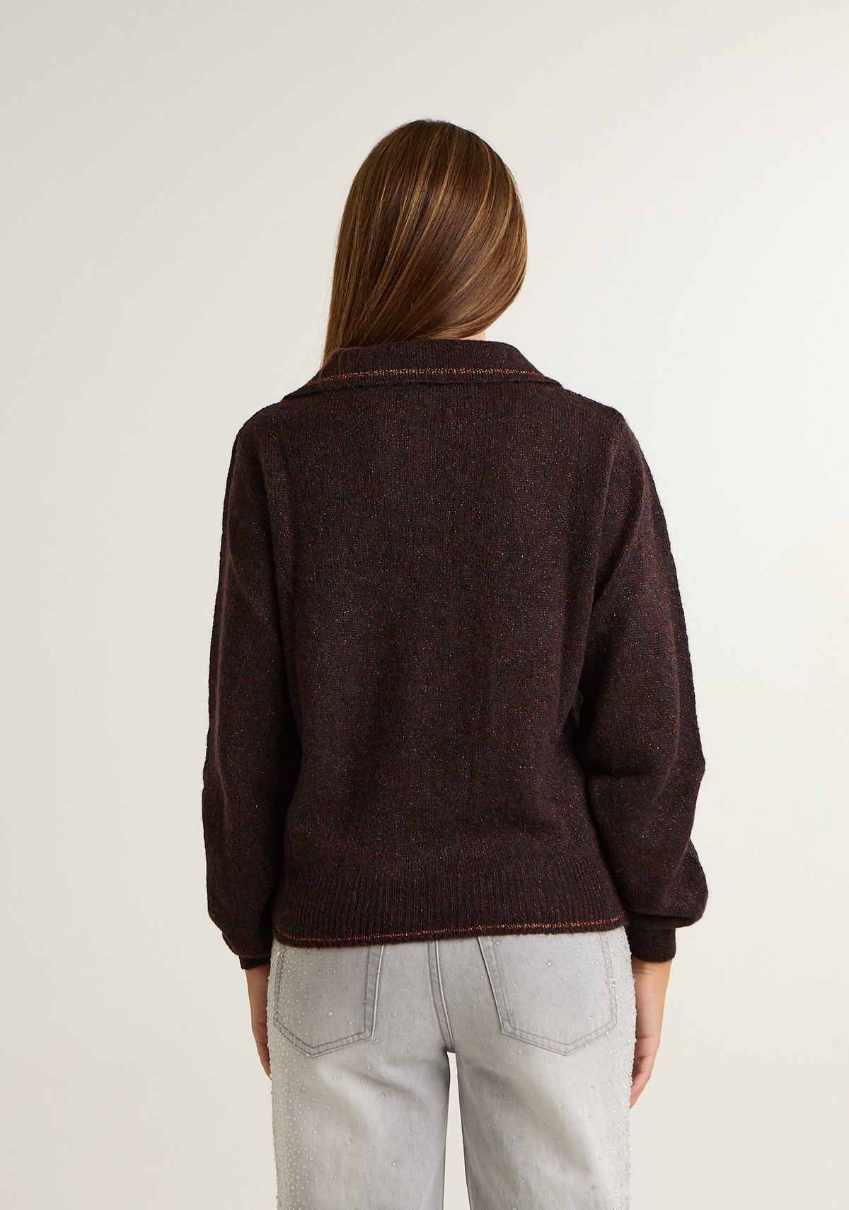 Maglia lurex con colletto