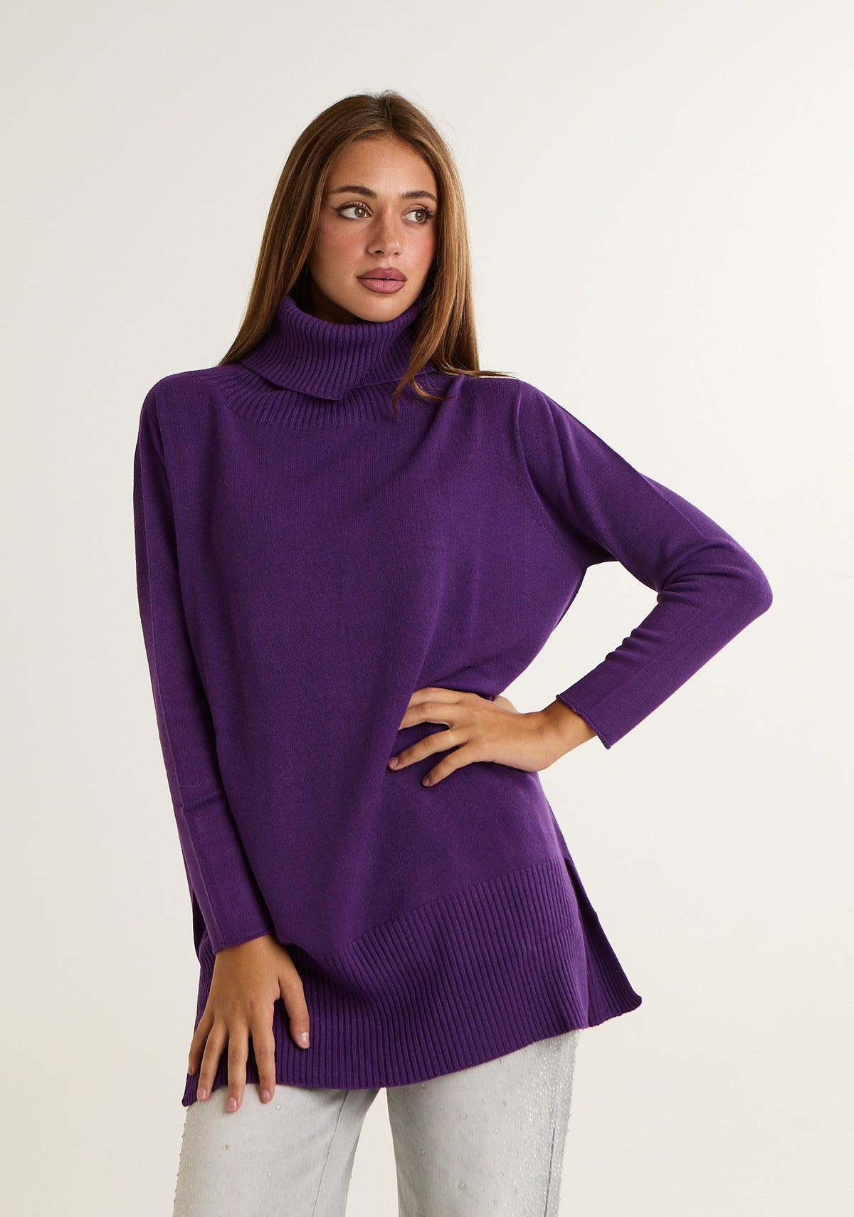 Maglia over a collo alto