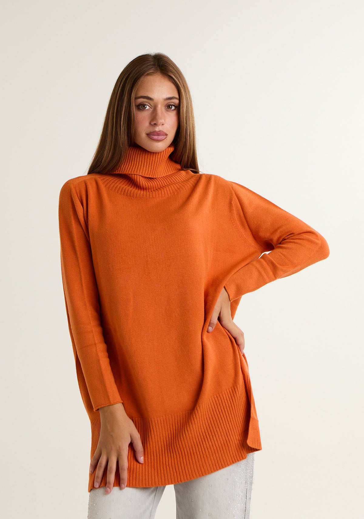 Maglia over a collo alto