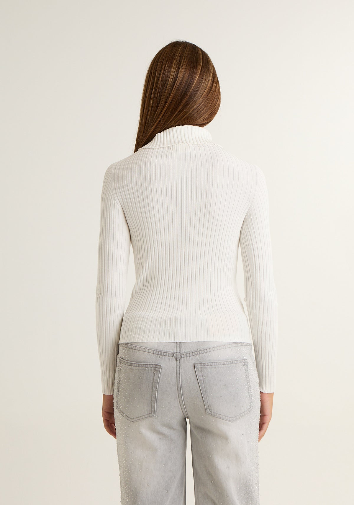 Maglia a coste con colletto