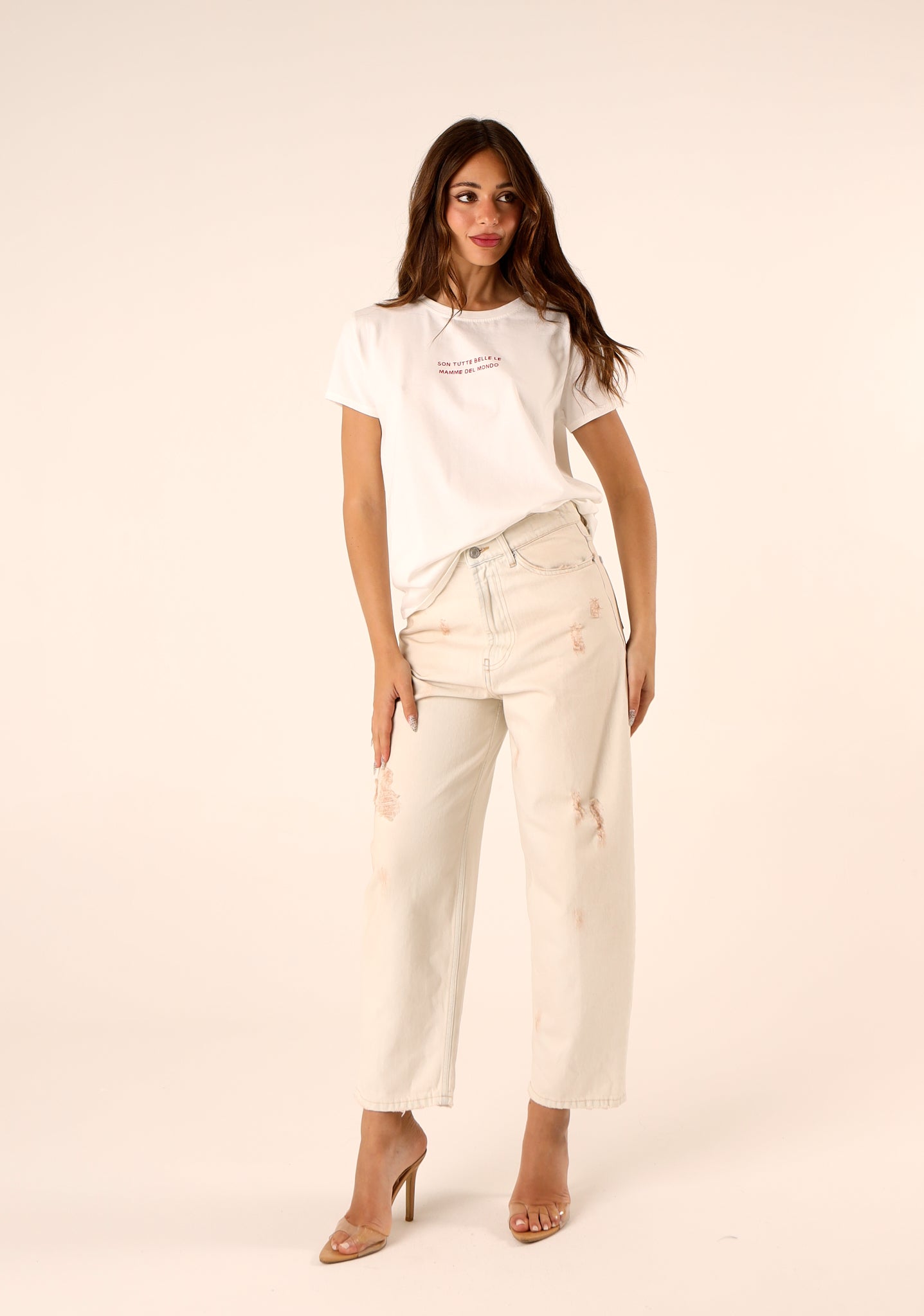Jeans palazzo con rotture