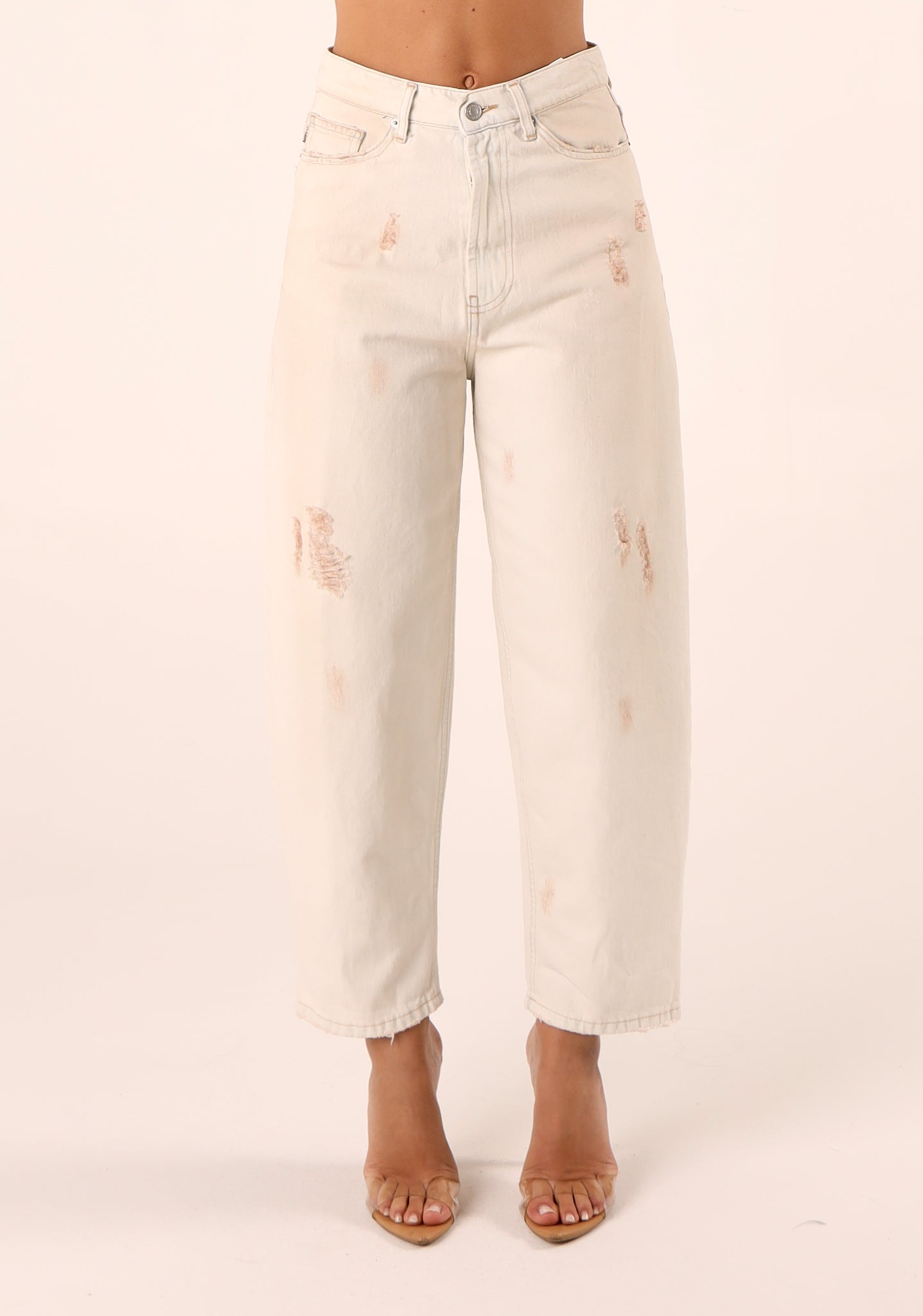 Jeans palazzo con rotture