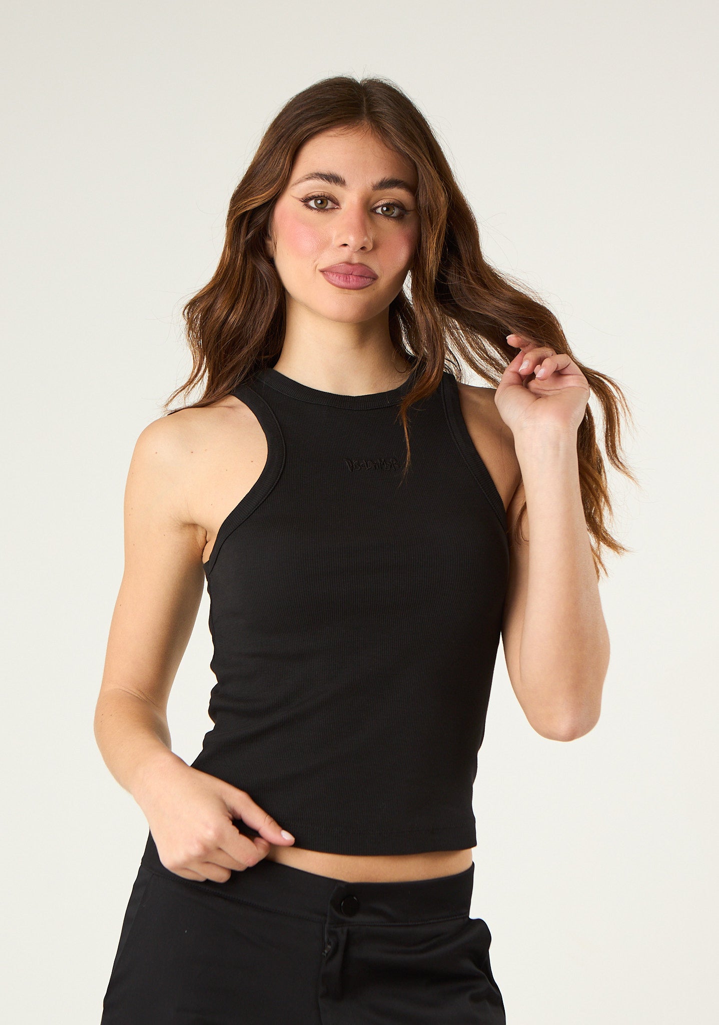 Canotta a costine scollo vogatore