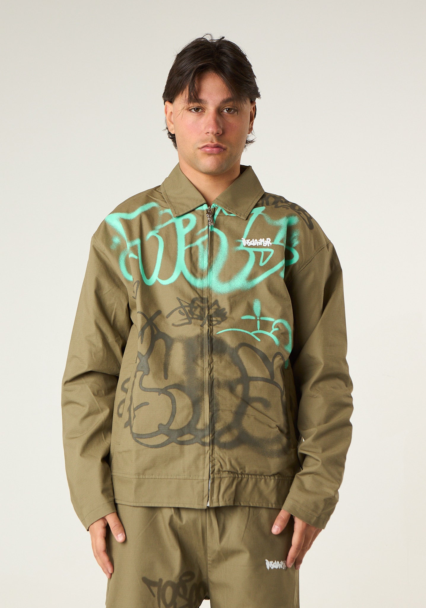 Giubbino in gabardina stampato