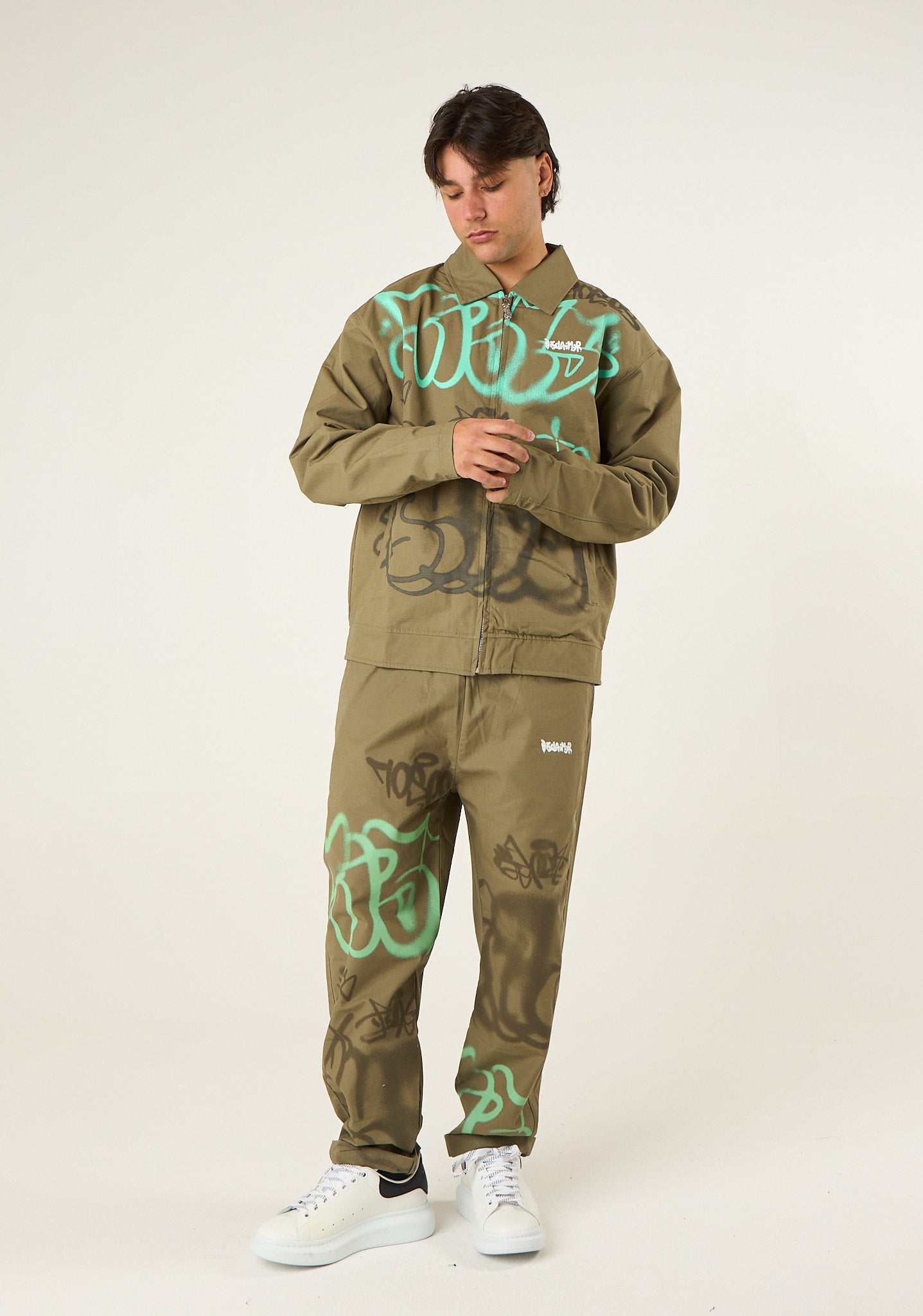 Giubbino in gabardina stampato