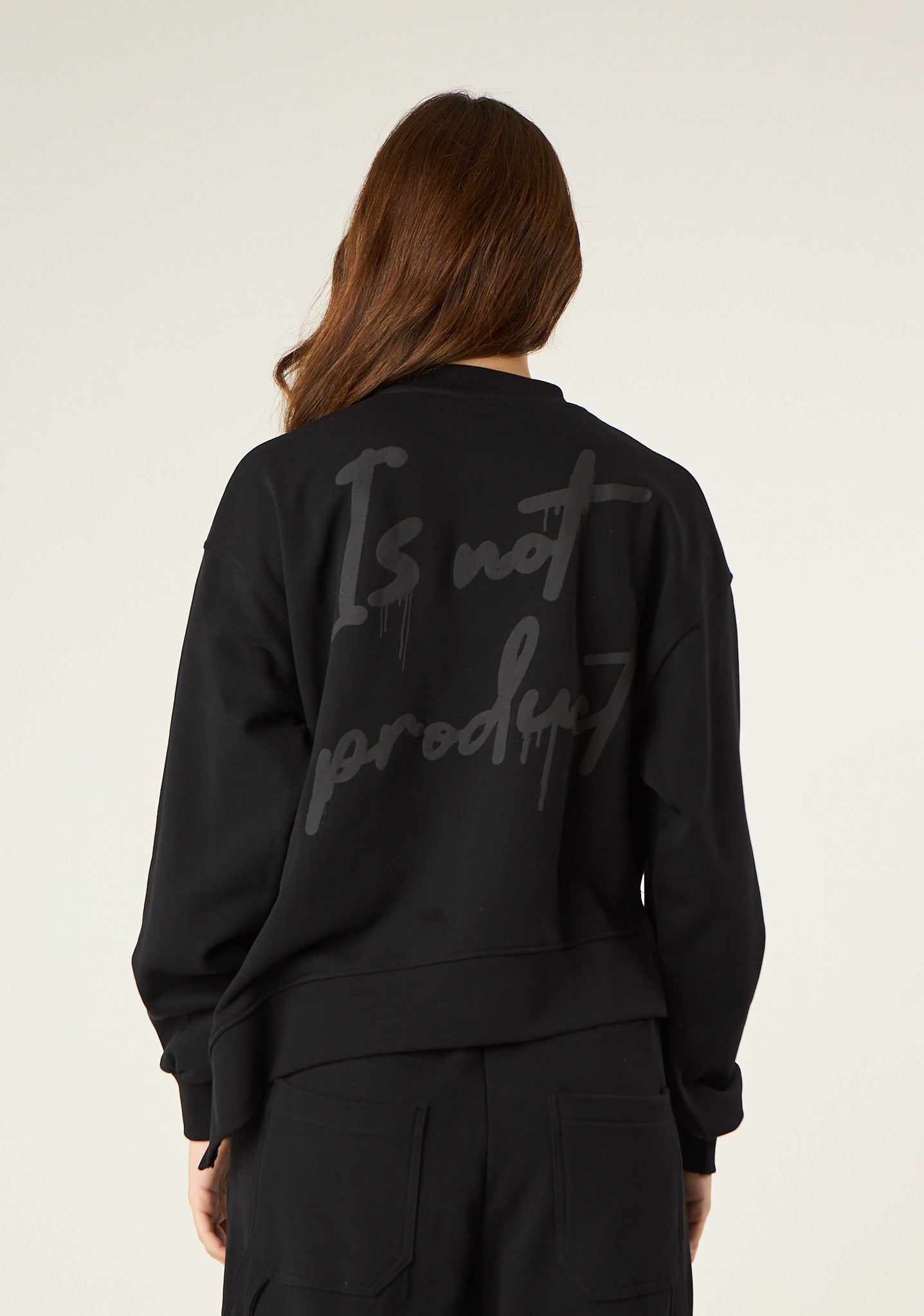 Felpa girocollo asimmetrica