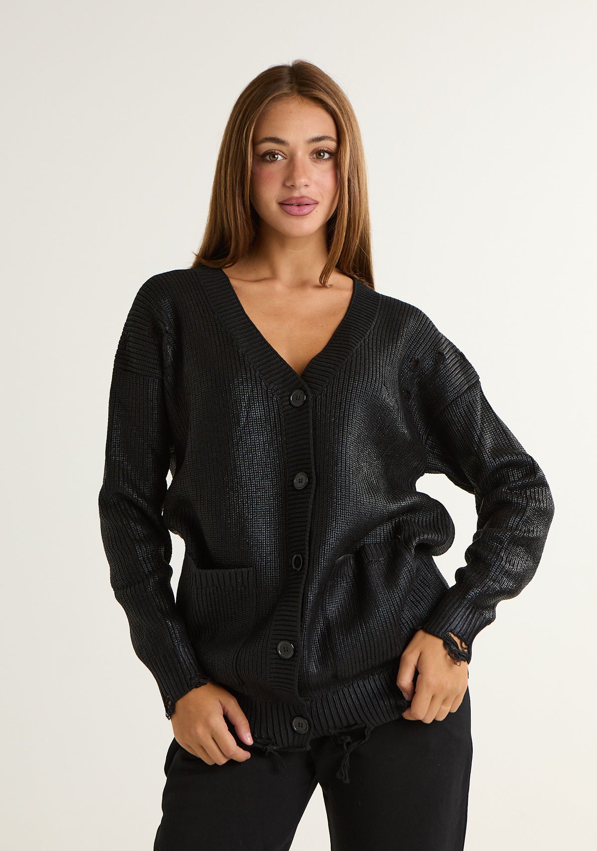 Cardigan in maglia spessa