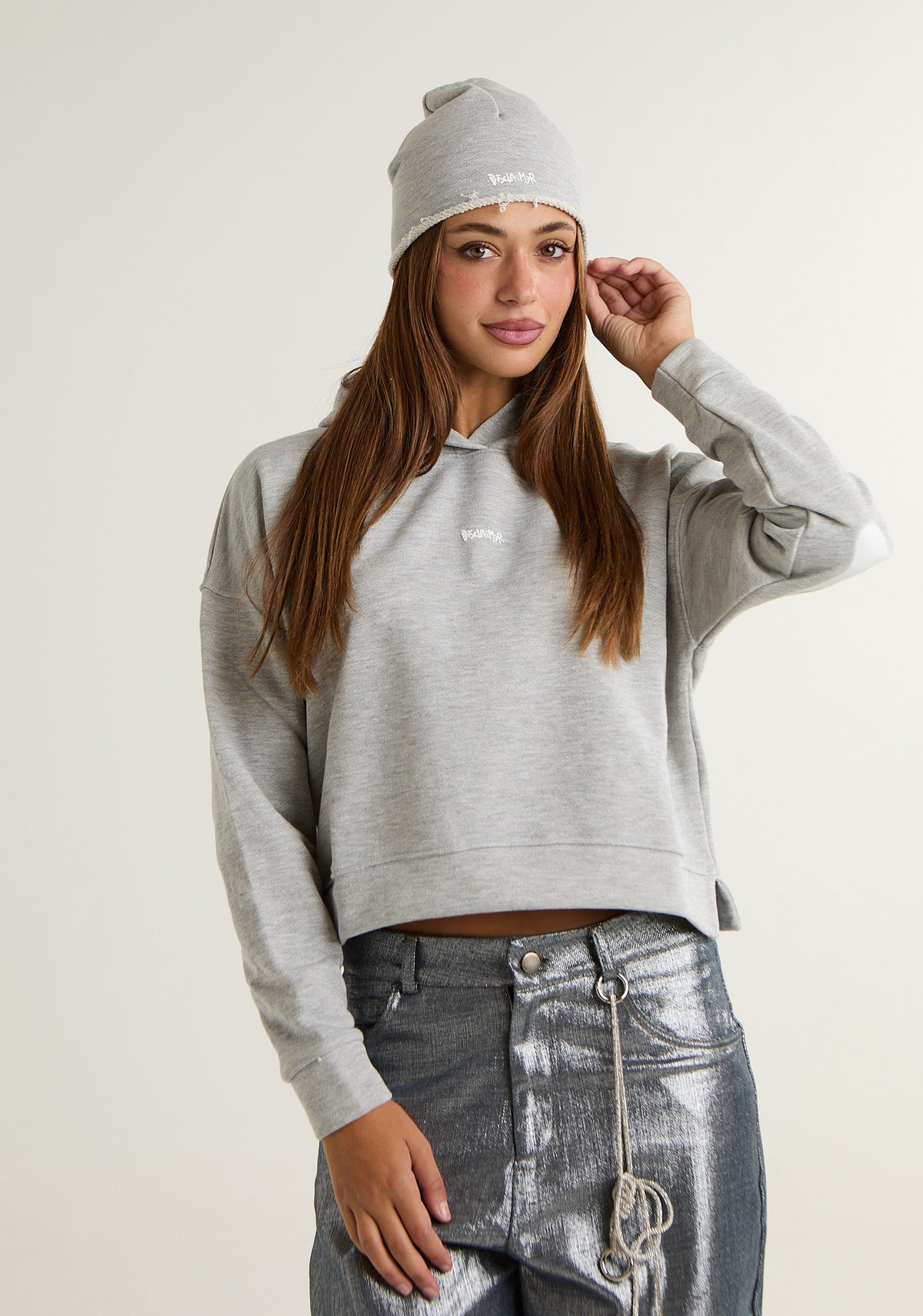 Cappello in felpa lurex