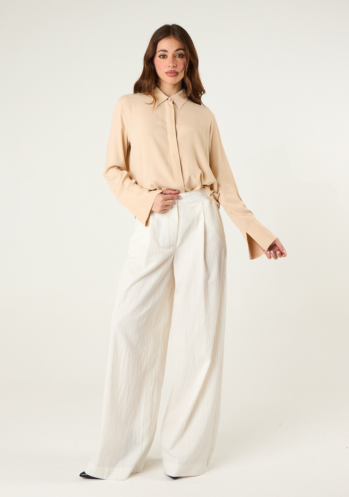 Camicia basic in misto seta