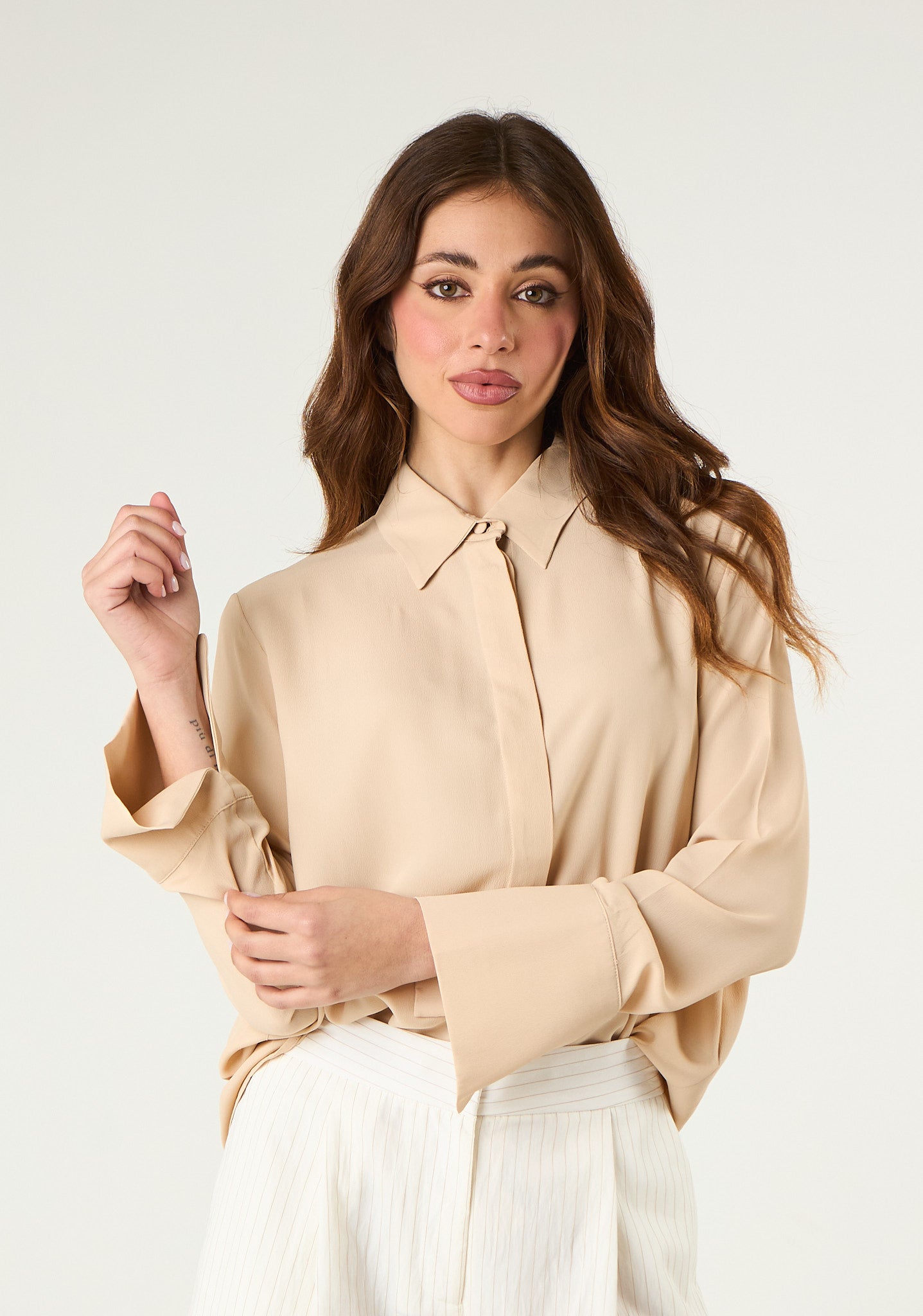 Camicia basic in misto seta