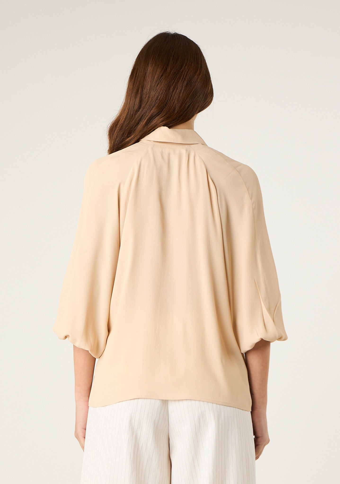 Camicia in misto seta con maniche 3/4