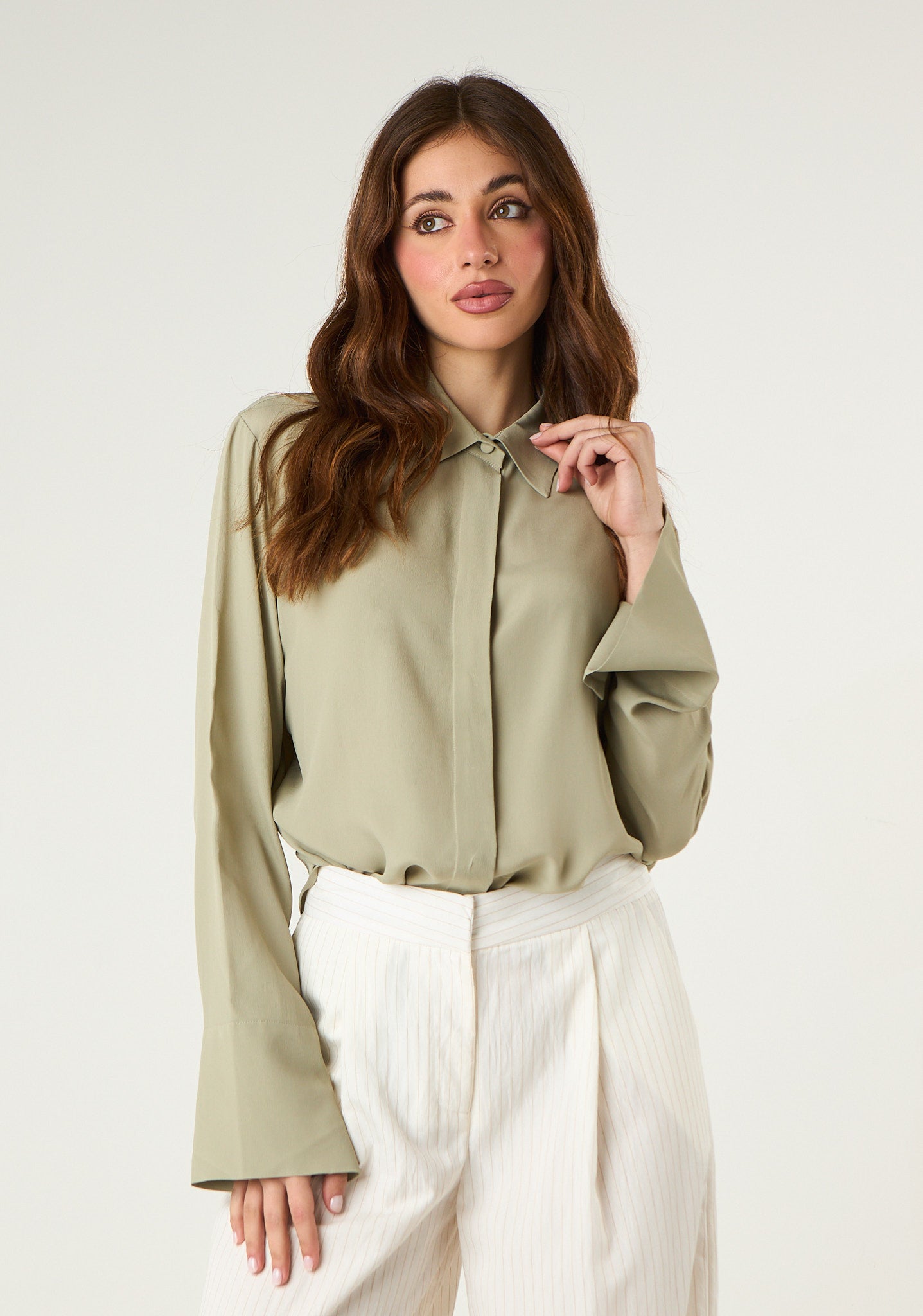 Camicia basic in misto seta